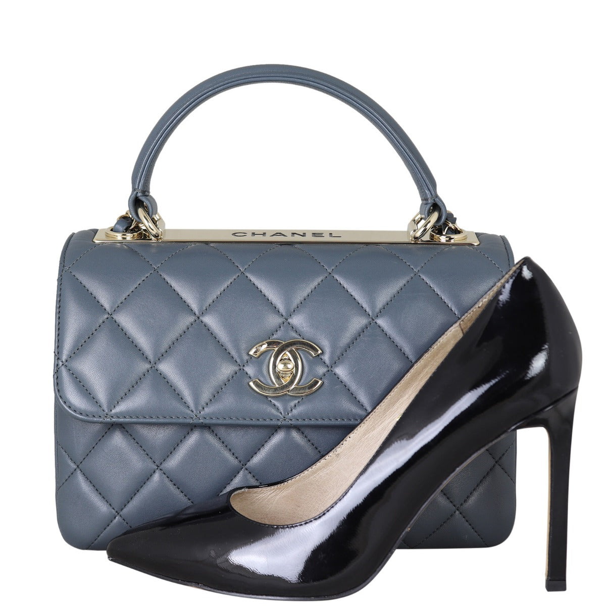 Chanel CC Trendy Small | Grey Lambskin
