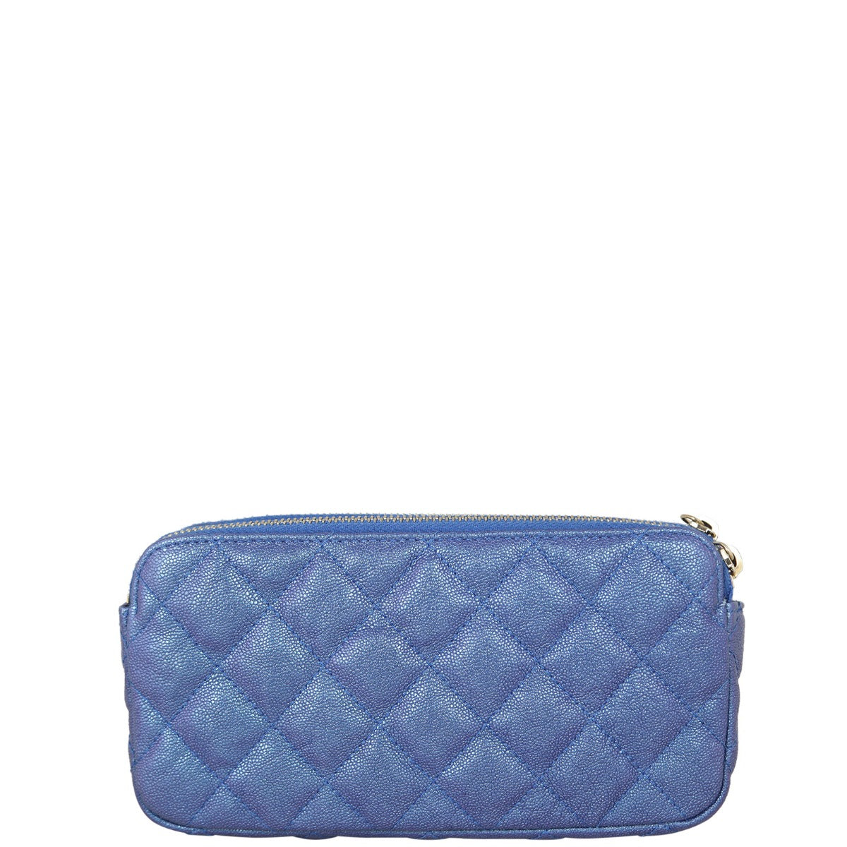 Chanel CC Double Zip Clutch with Chain | Blue