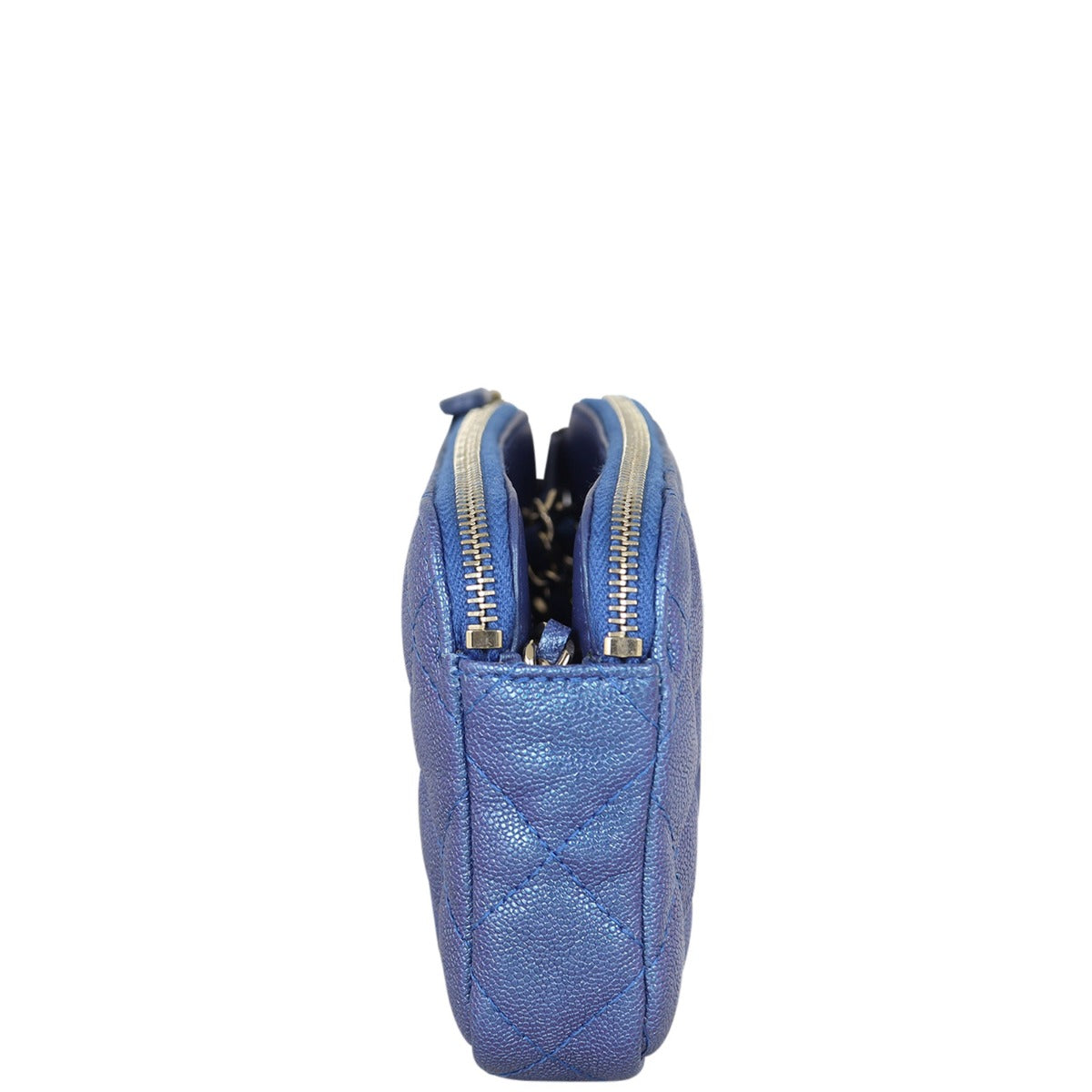 Chanel CC Double Zip Clutch with Chain | Blue
