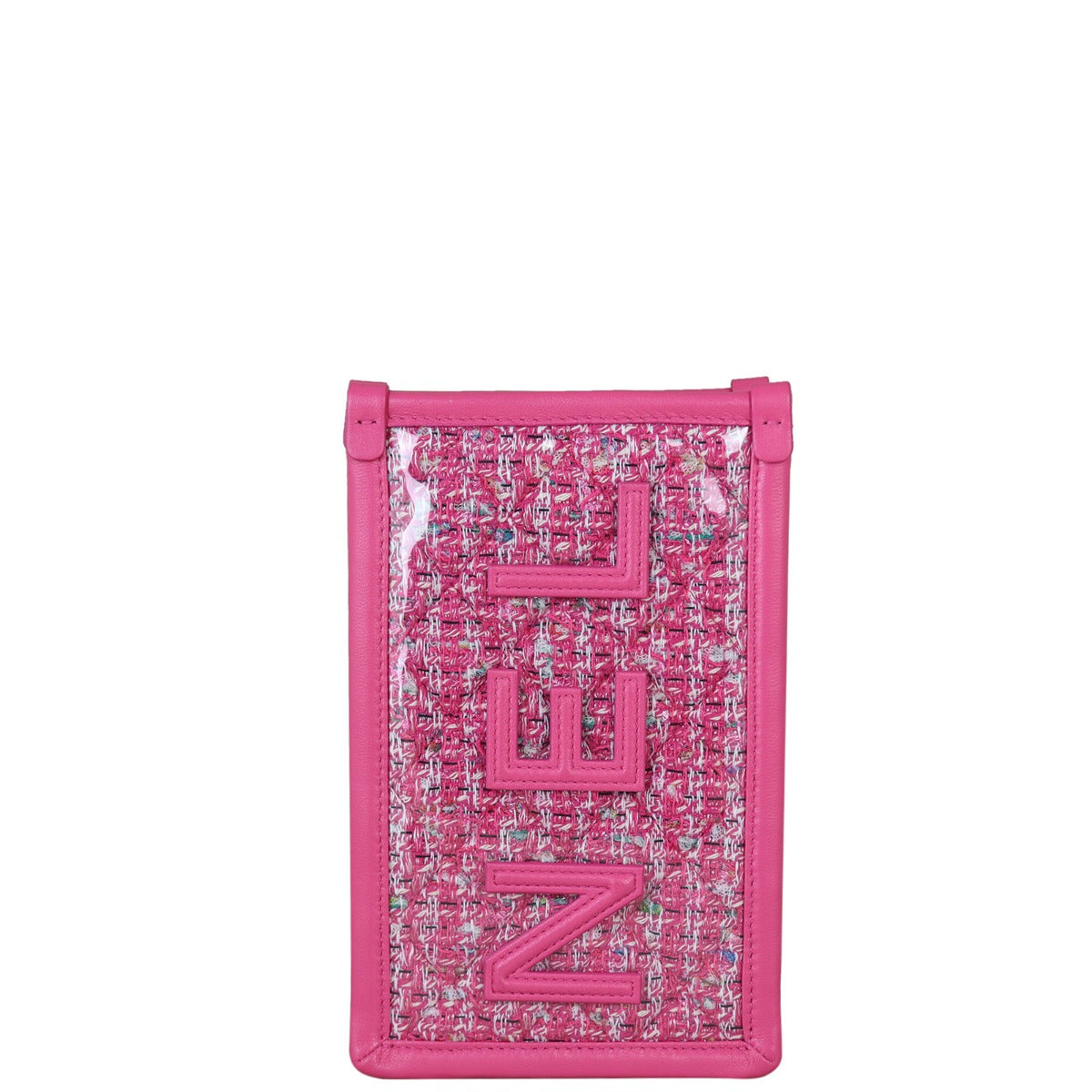 Chanel Logo Tweed Phone Clutch with Chain