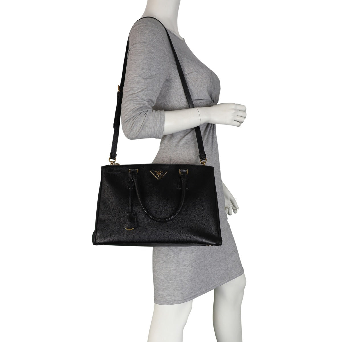 Prada Saffiano Lux Galleria Double Zip Tote Medium