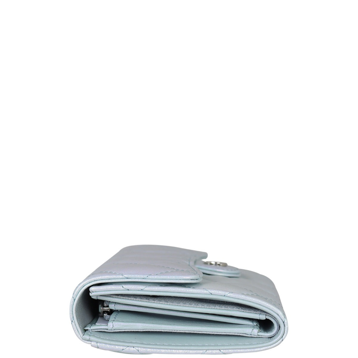Chanel Classic Flap Wallet | White Metal