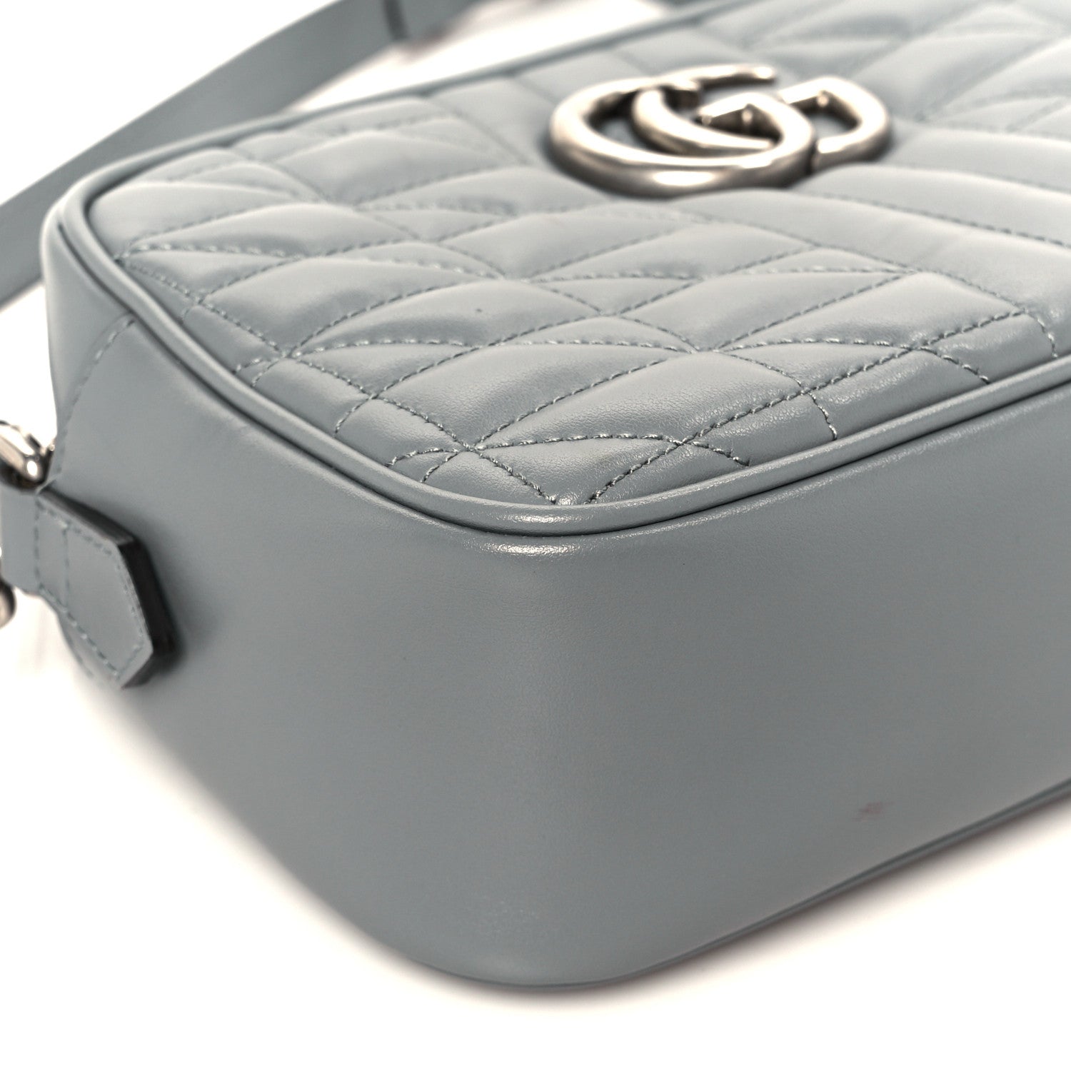 Calfskin Matelasse Aria Small GG Marmont Chain Shoulder Bag Deep Grey
