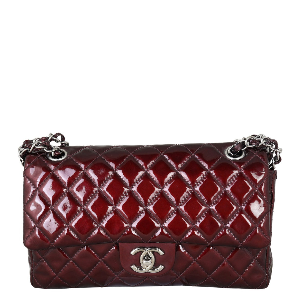 Chanel Classic Double Flap Medium Patent | Wine Red