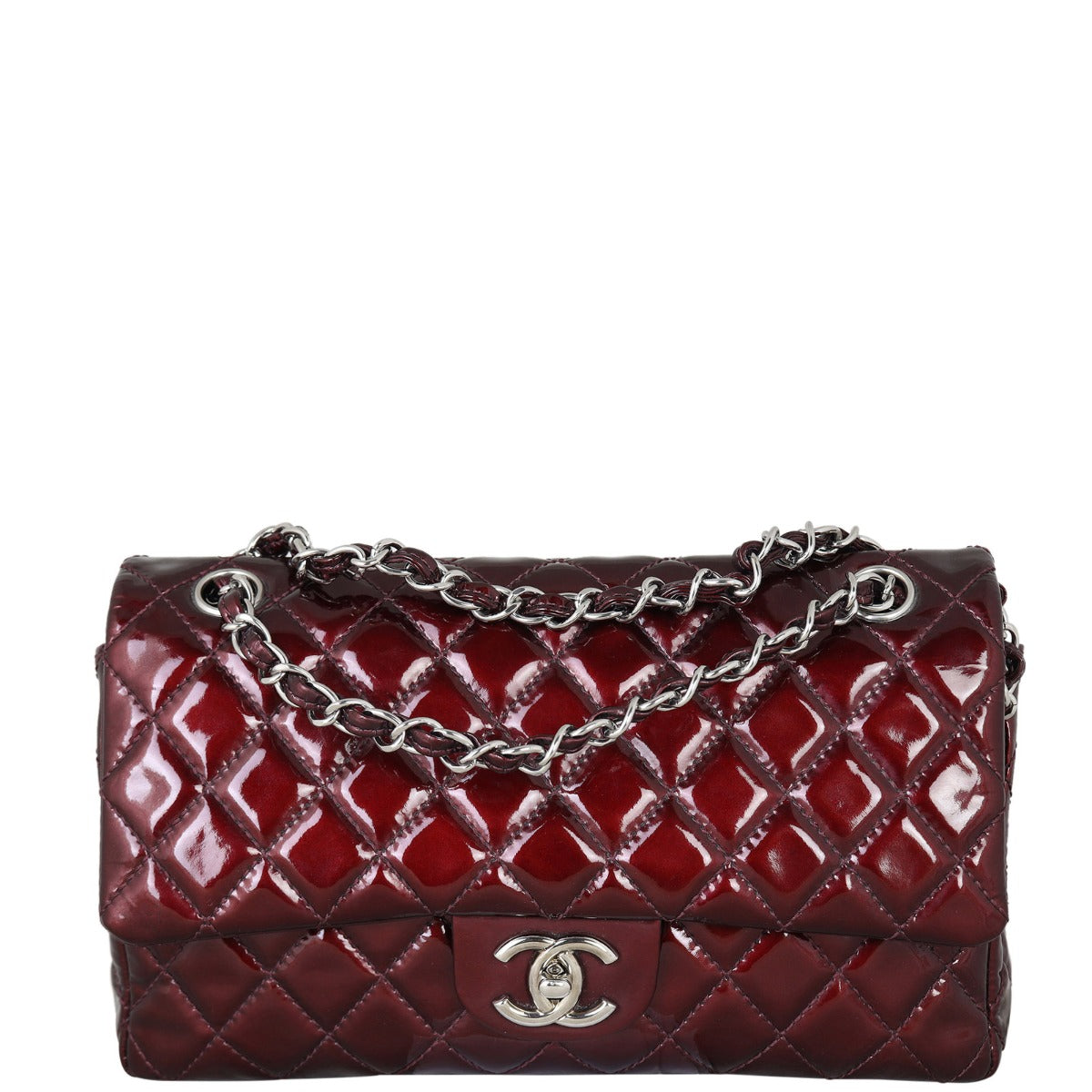 Chanel Classic Double Flap Medium Patent | Wine Red