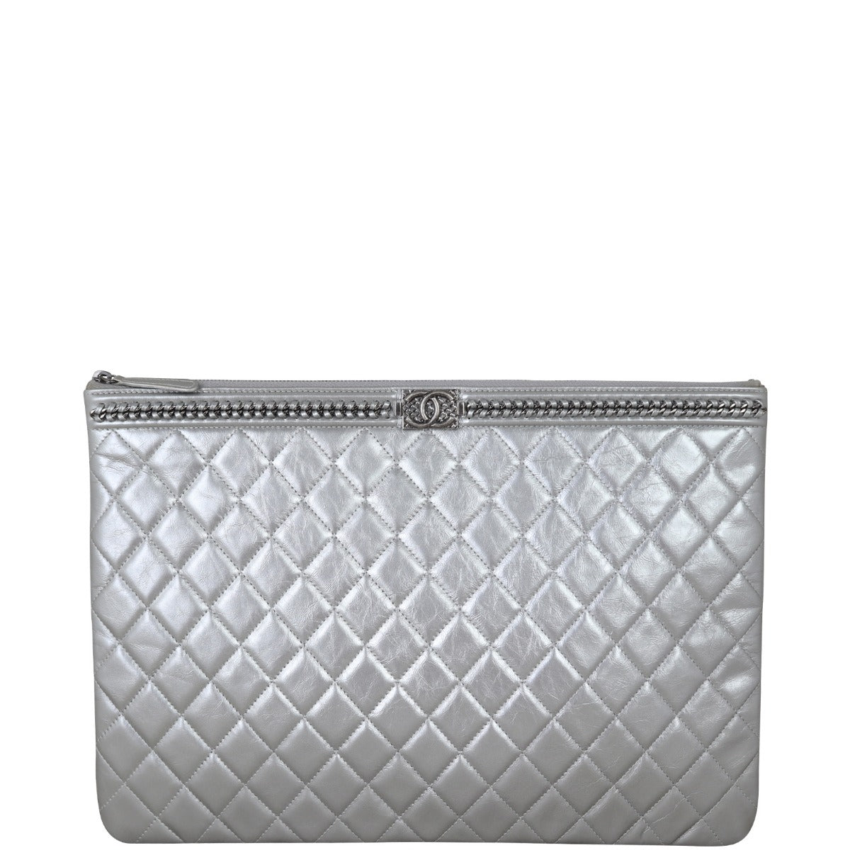 Chanel Boy O-Case Large | Silver