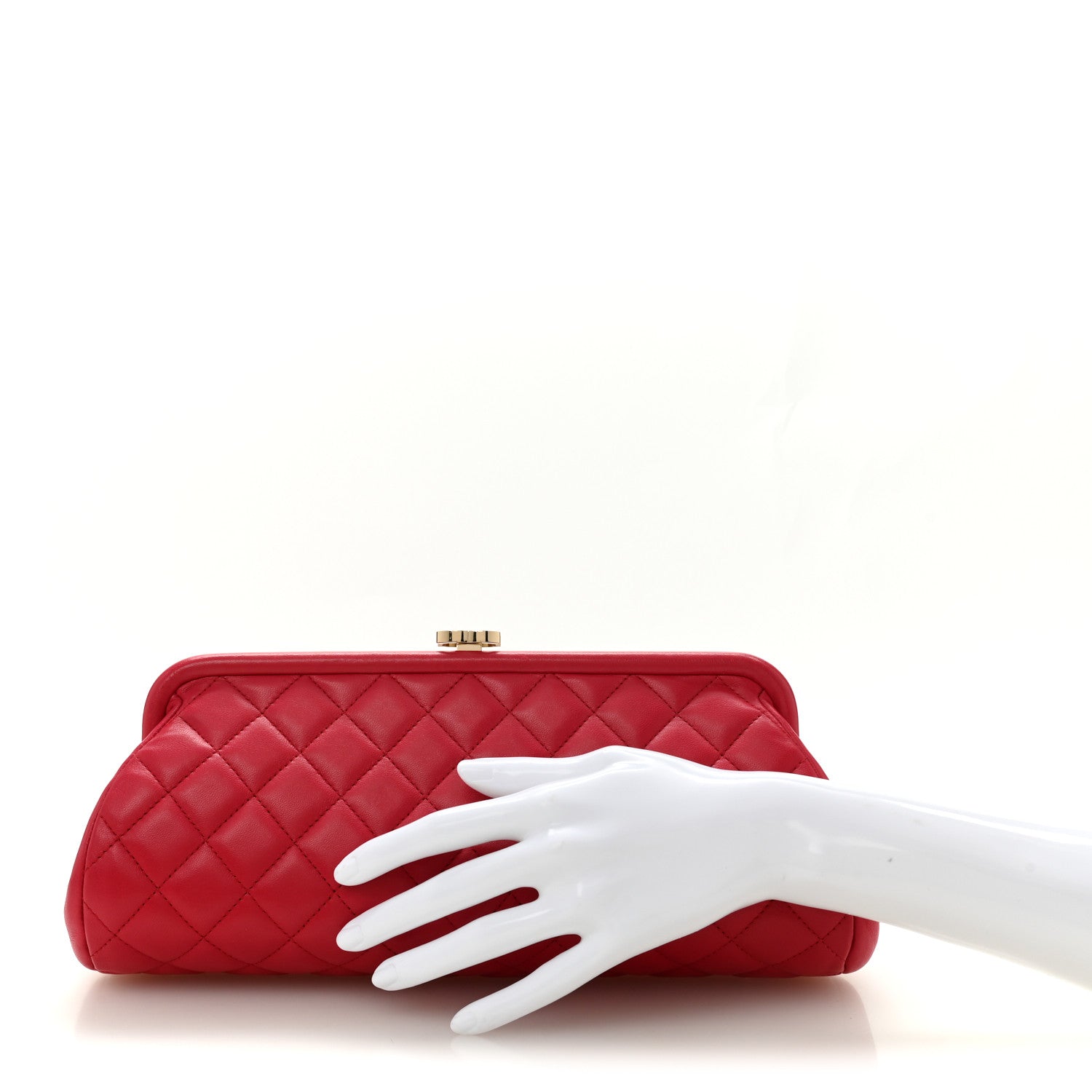 Lambskin Quilted Timeless Clutch Fuchsia