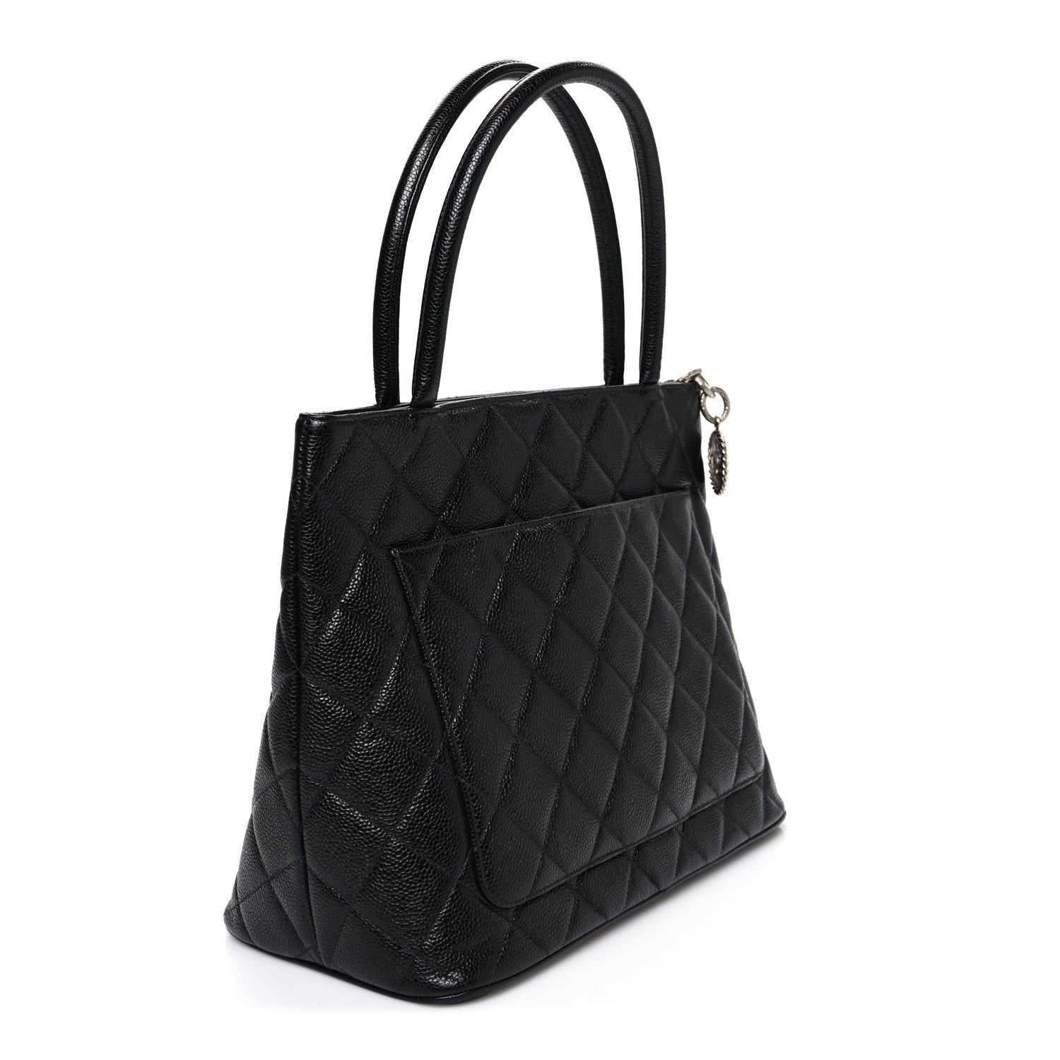 Caviar Quilted Medallion Tote Black