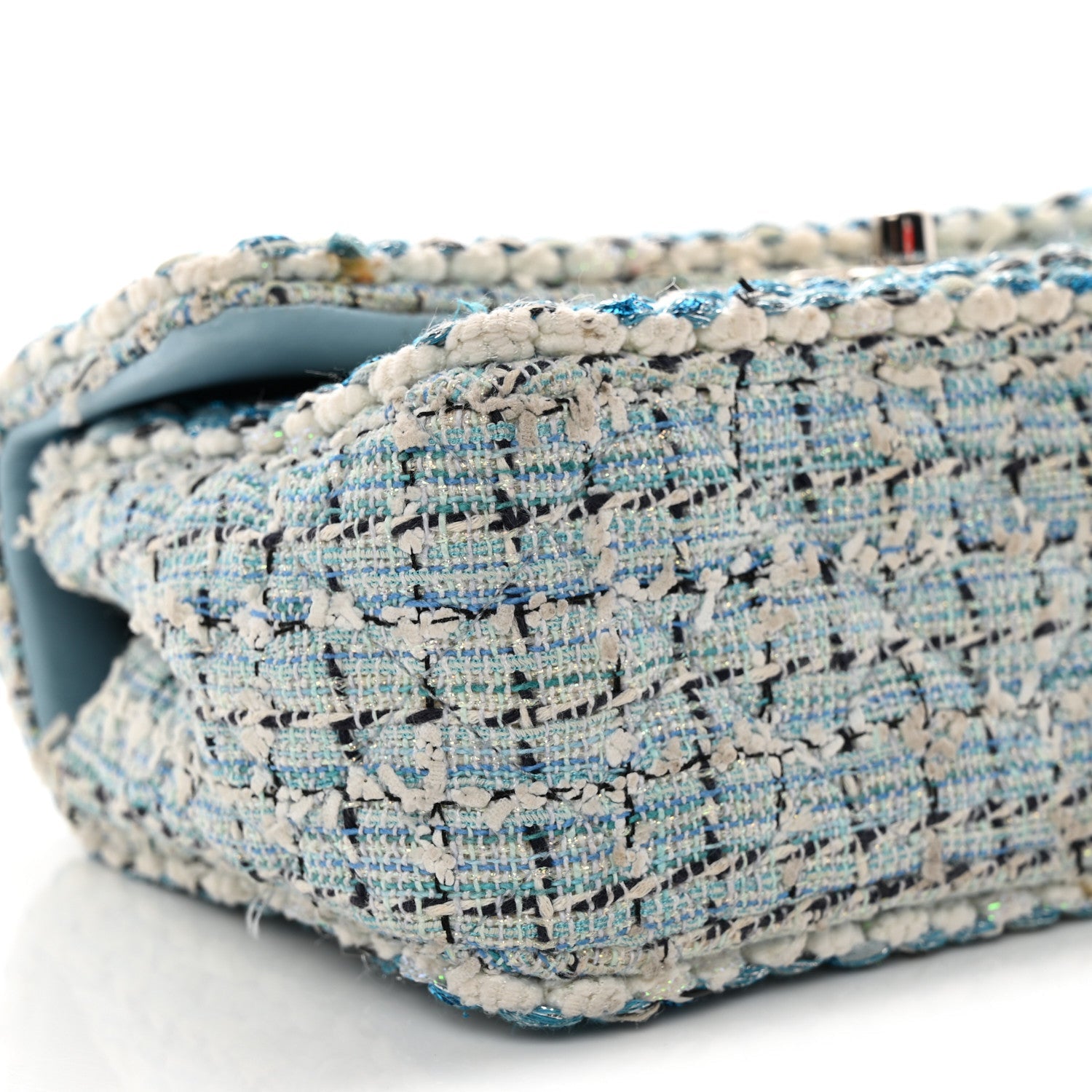 Tweed Braid Mini Flap Blue White Navy