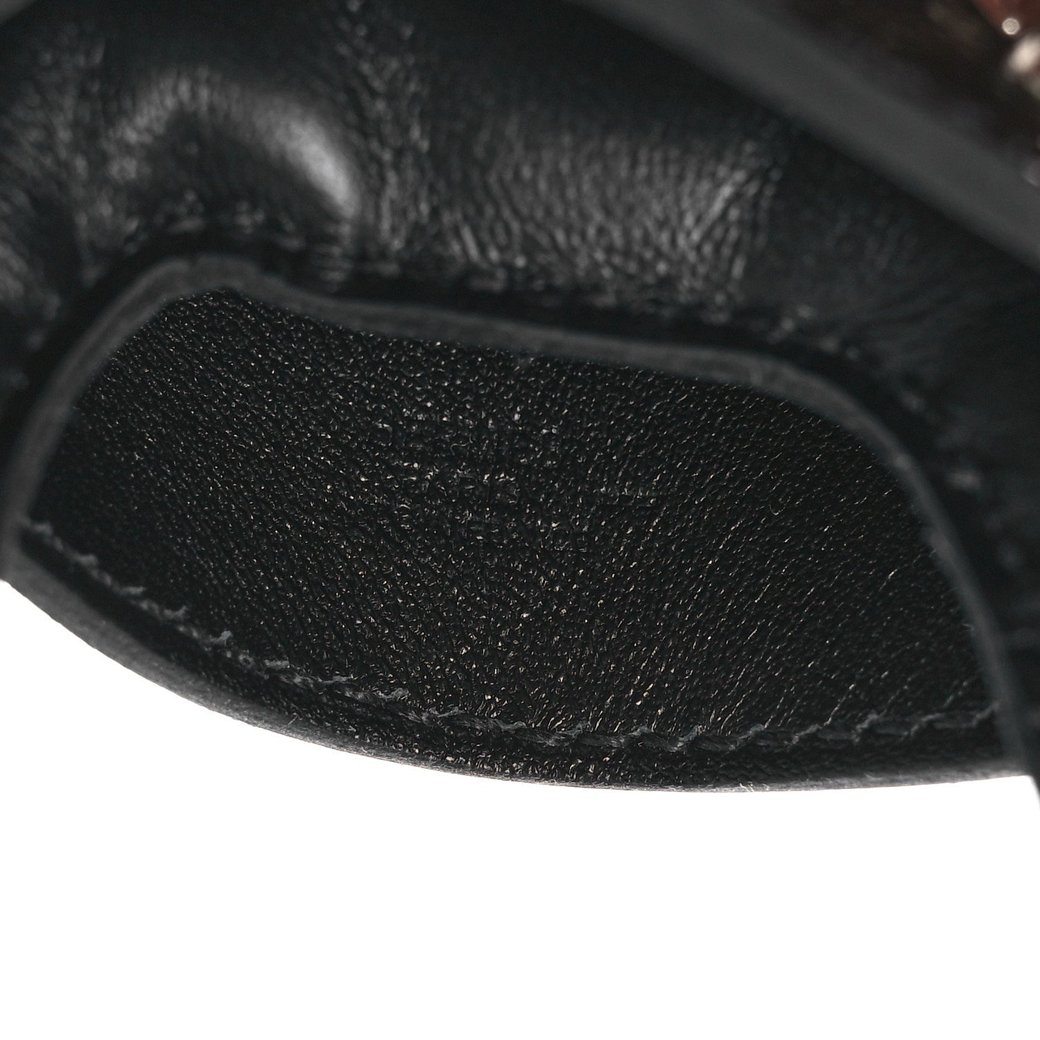 Milo Lambskin Niloticus Lizard Touch Studded Grigri Rodeo Robeo Rock Horse Bag Charm PM Black