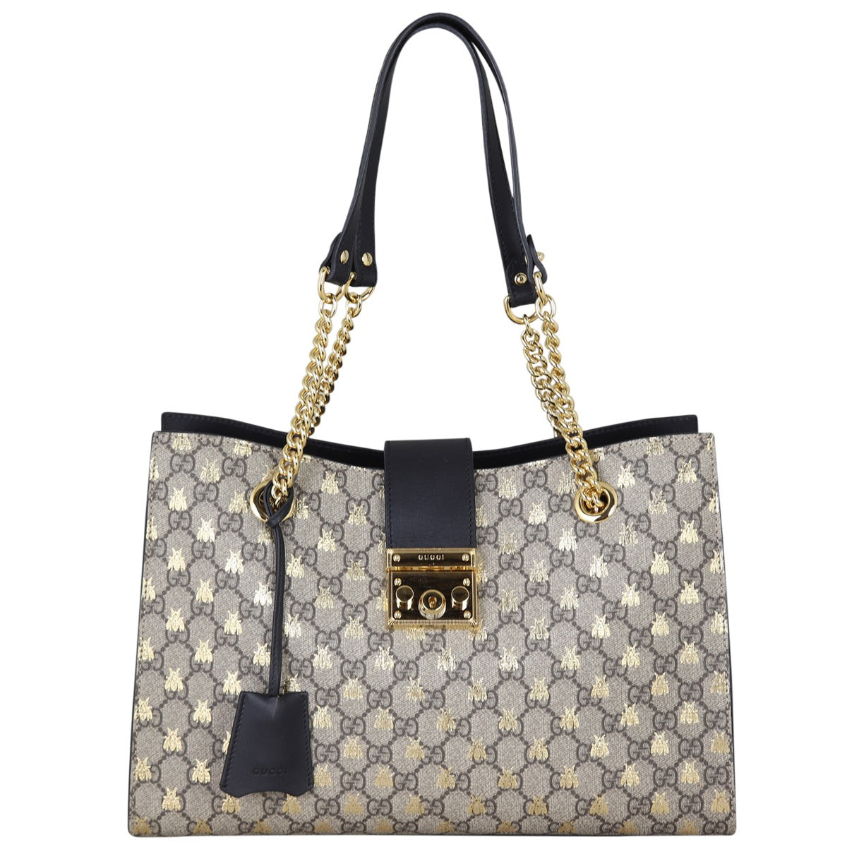 Gucci GG Supreme Bees Medium Padlock Tote