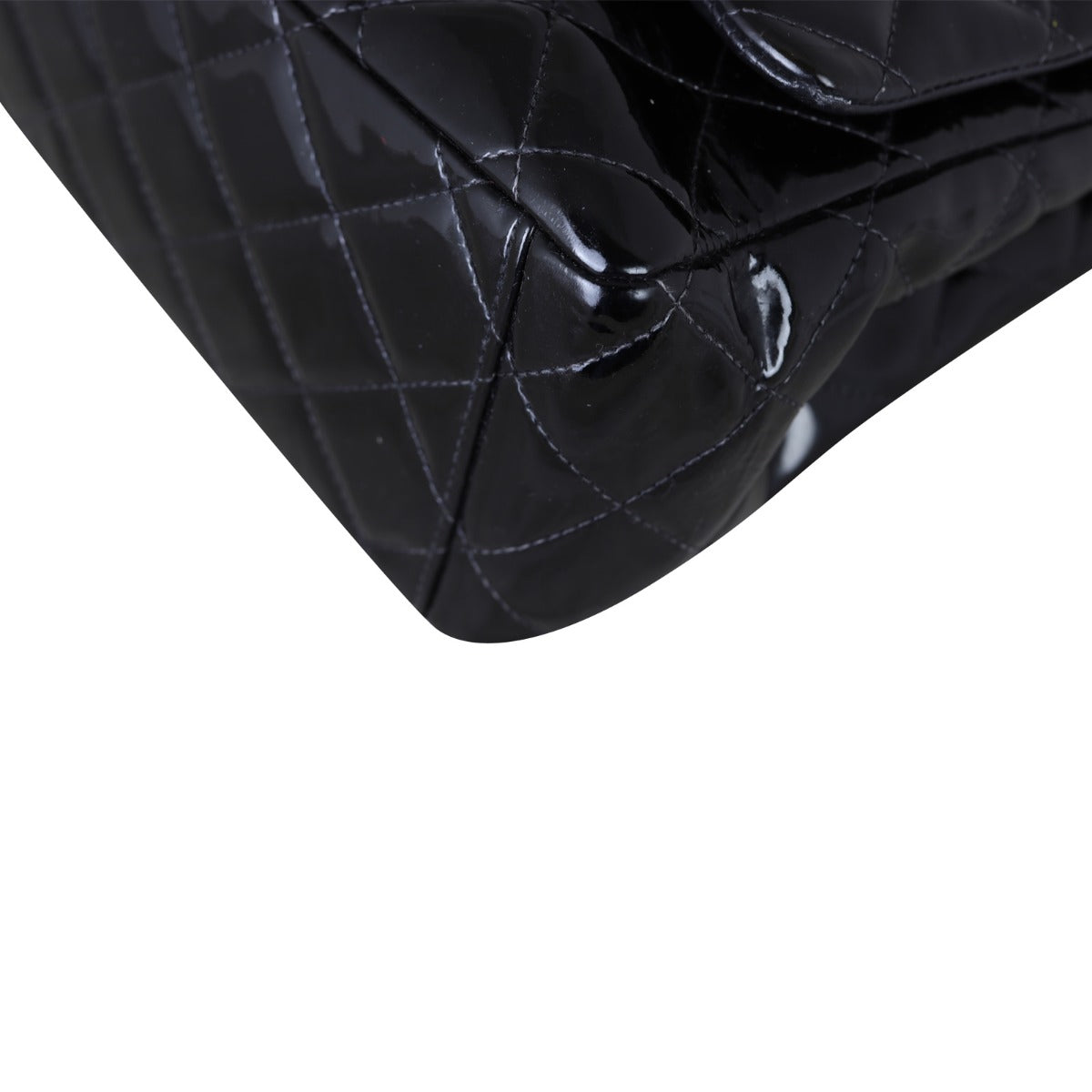 Chanel Classic Double Flap Maxi Patent |  Black Quilted Patent Leather