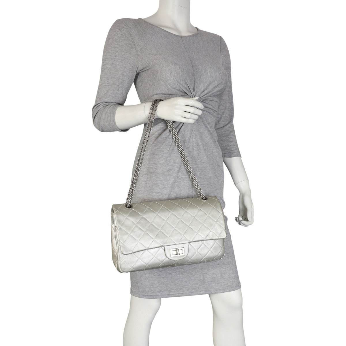 Chanel 2.55 Reissue 227 Double Flap Bag | Silver