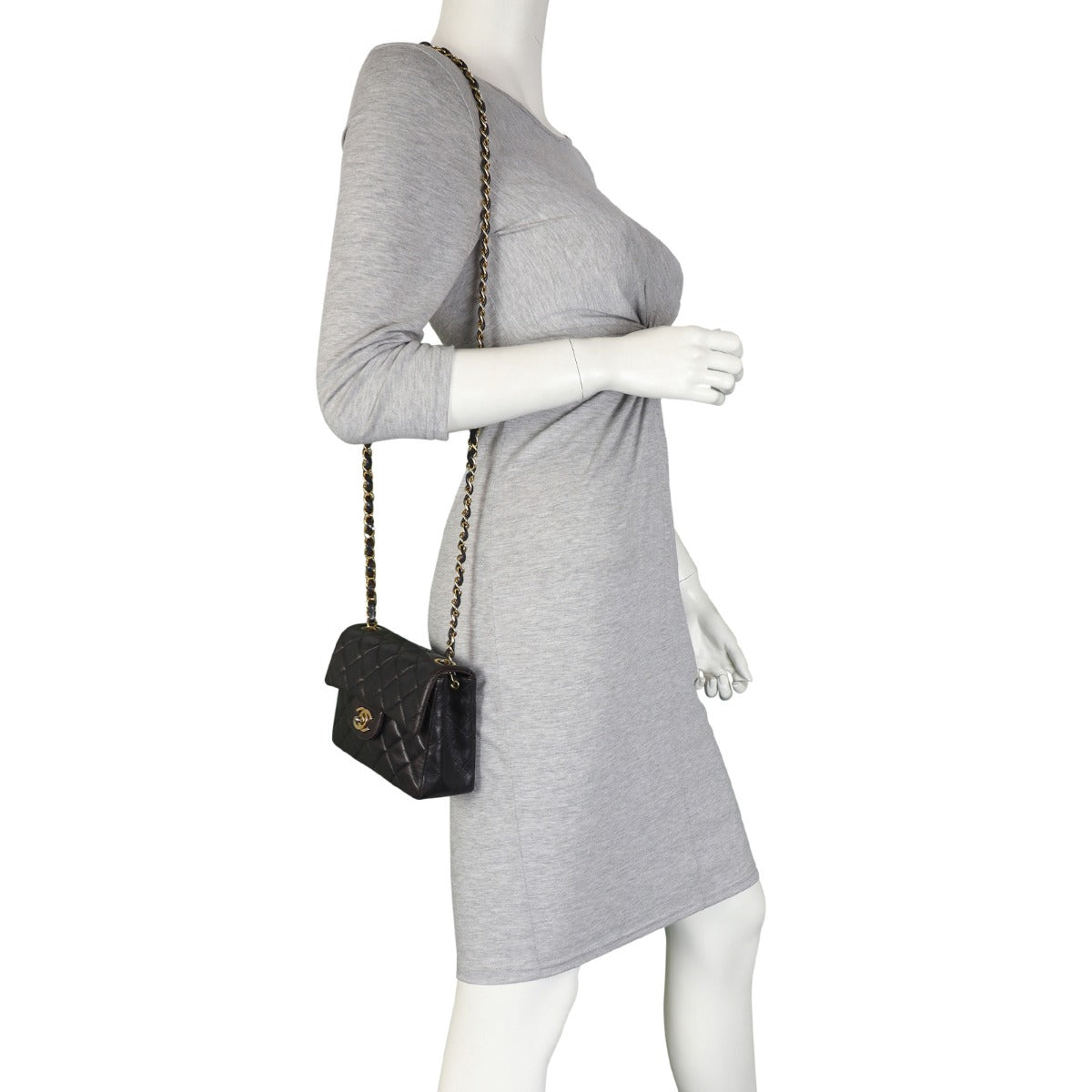 Chanel Classic Flap Mini Square | Black Quilted Lambskin