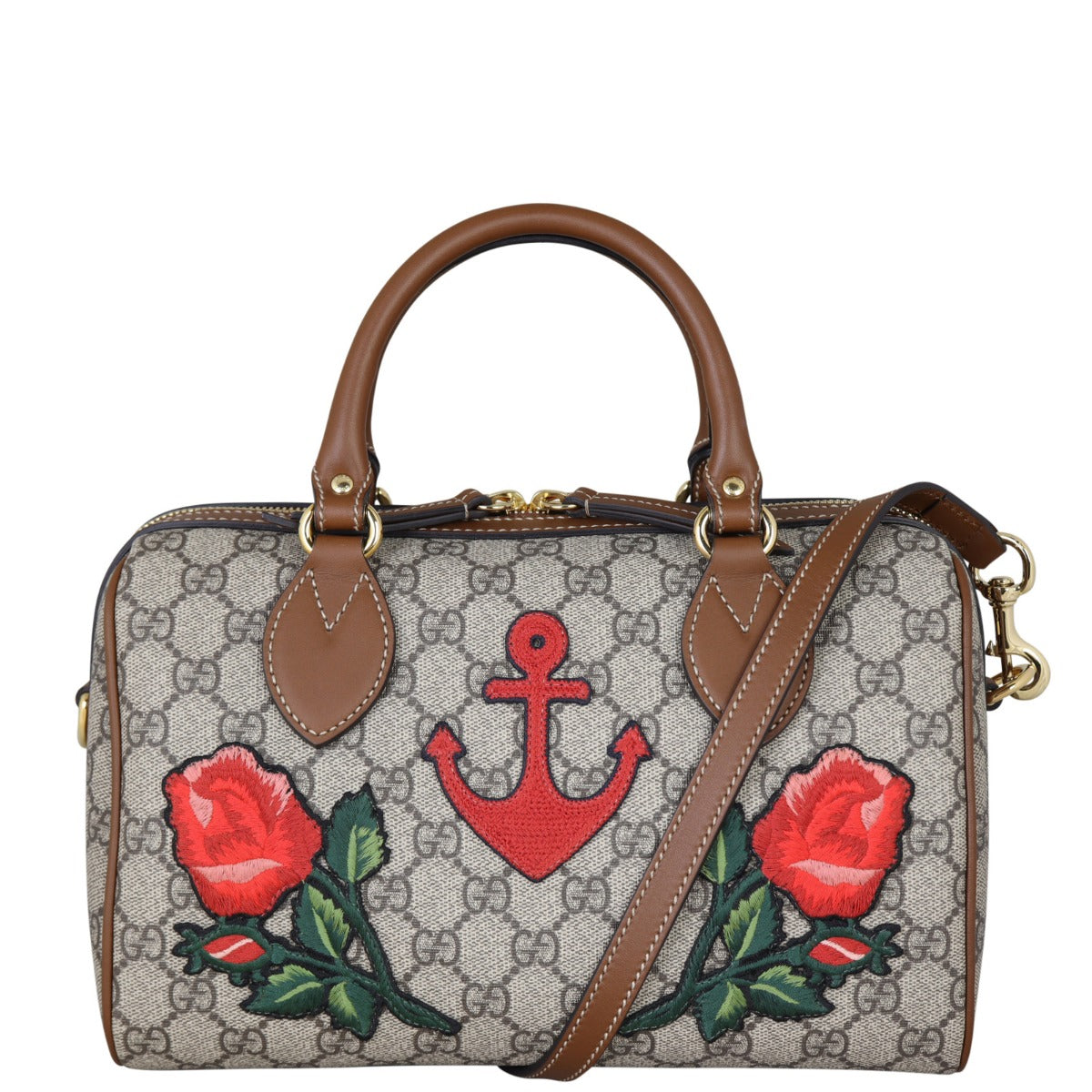 Gucci GG Supreme Boston Bag Embroidered