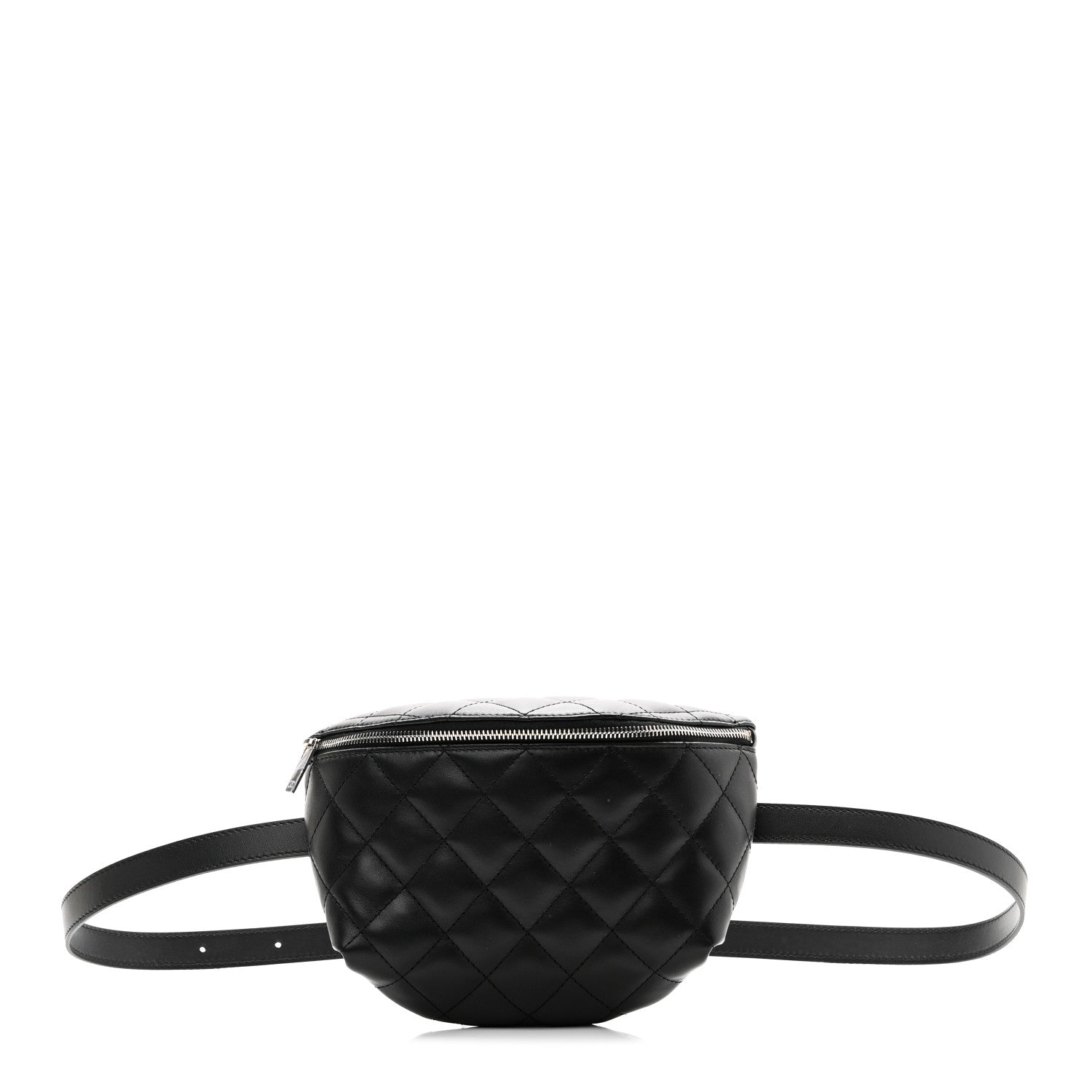 Calfskin Quilted Waist Belt Bag Black