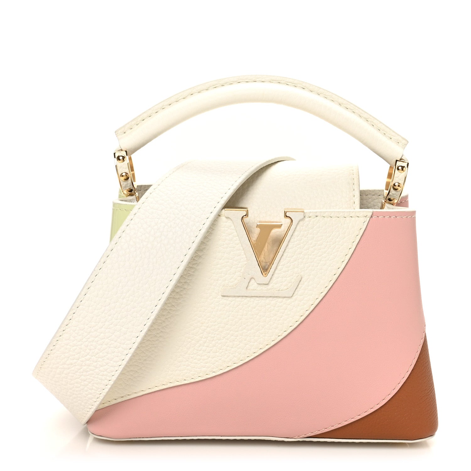 Taurillon Calfskin Patent Gelato Mini Capucines Fraise Pink