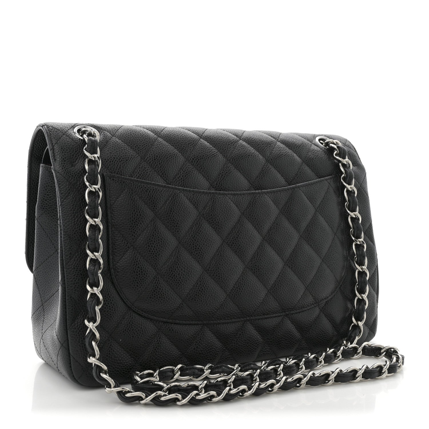 Caviar Quilted Jumbo Double Flap Black