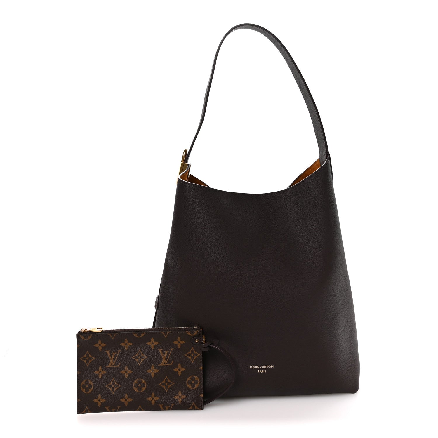 Grained Calfskin Low Key Hobo MM Chocolate