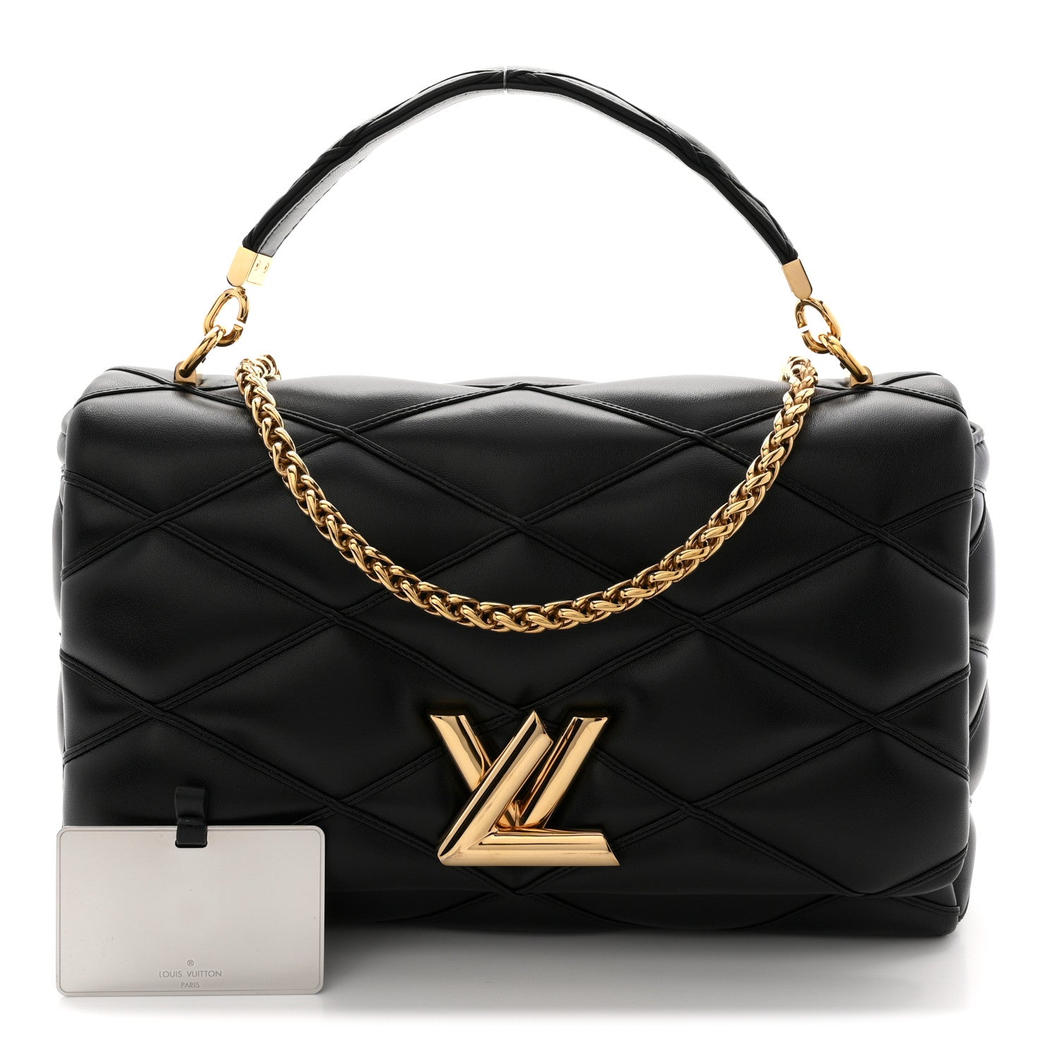 Lambskin Malletage Top Handle GO-14 GM Black
