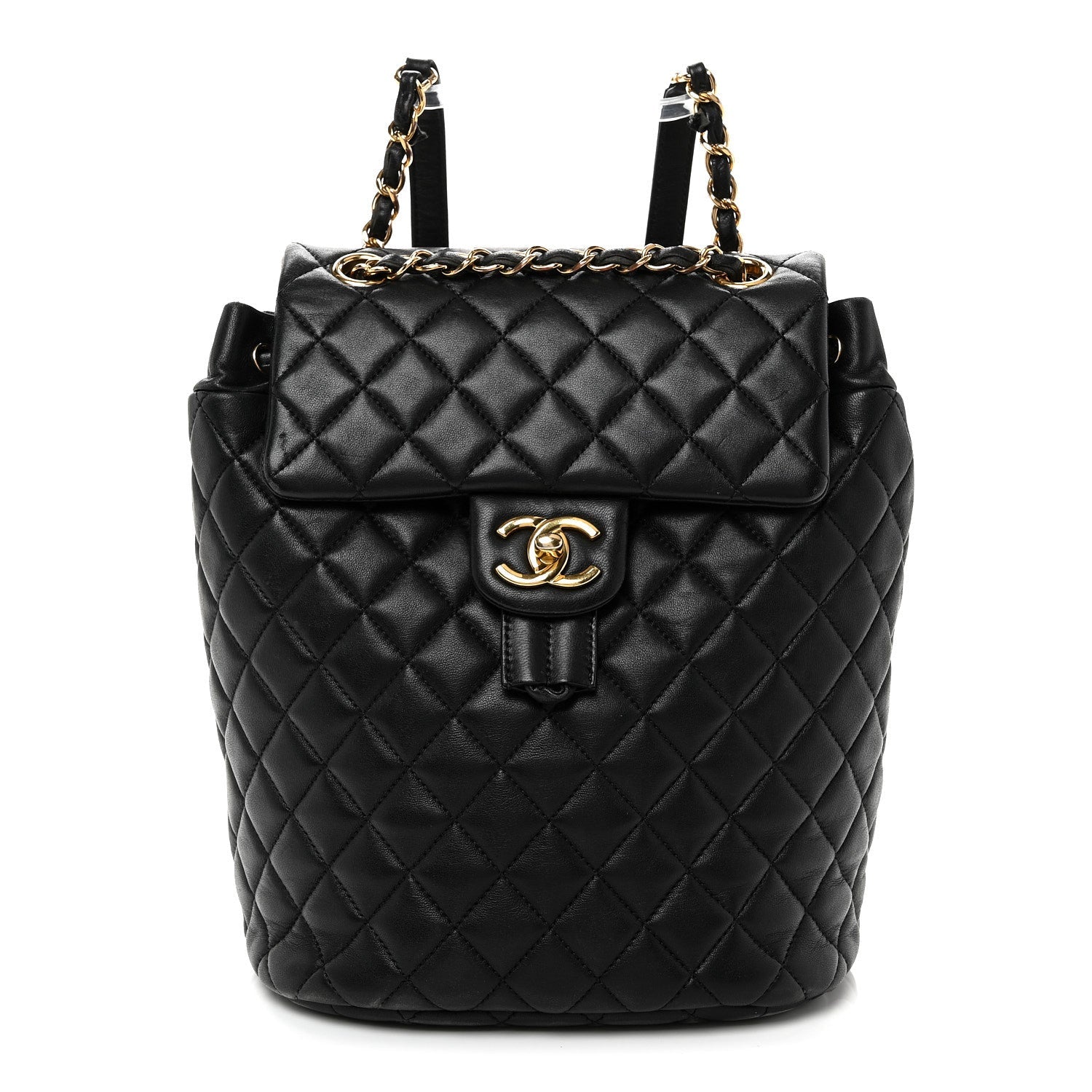 Lambskin Quilted Small Urban Spirit Backpack Black