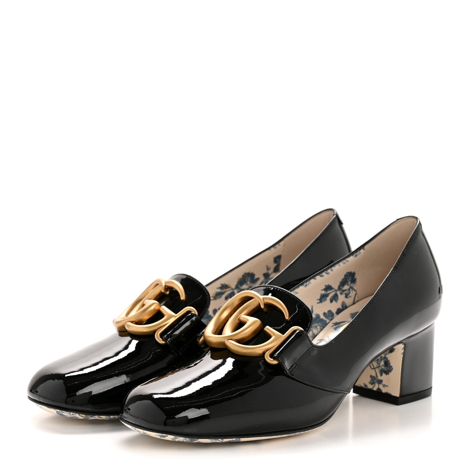 Vernice GG Victoire 55mm Loafer Pumps 36 Black