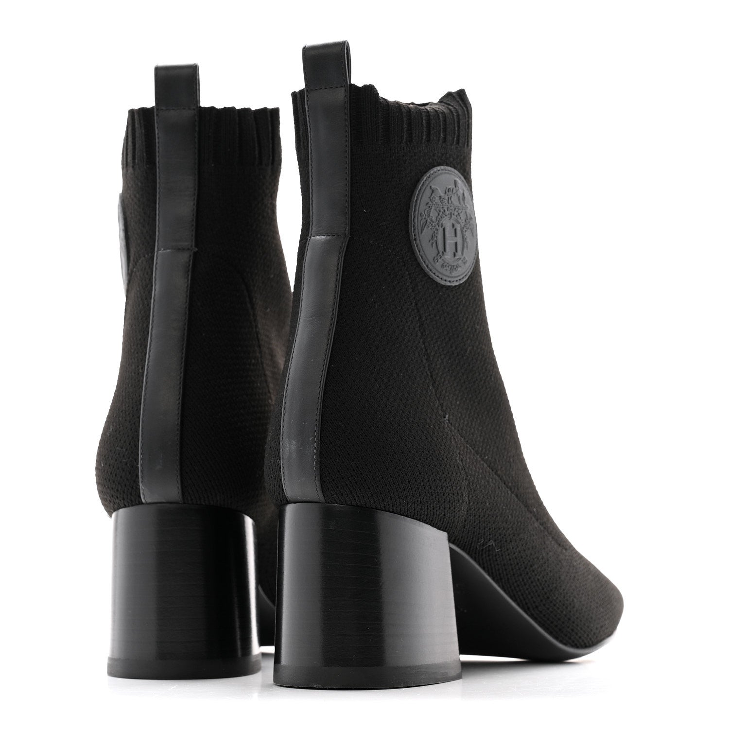 Knit Calfskin Volver 60 Ankle Boots 37 Black
