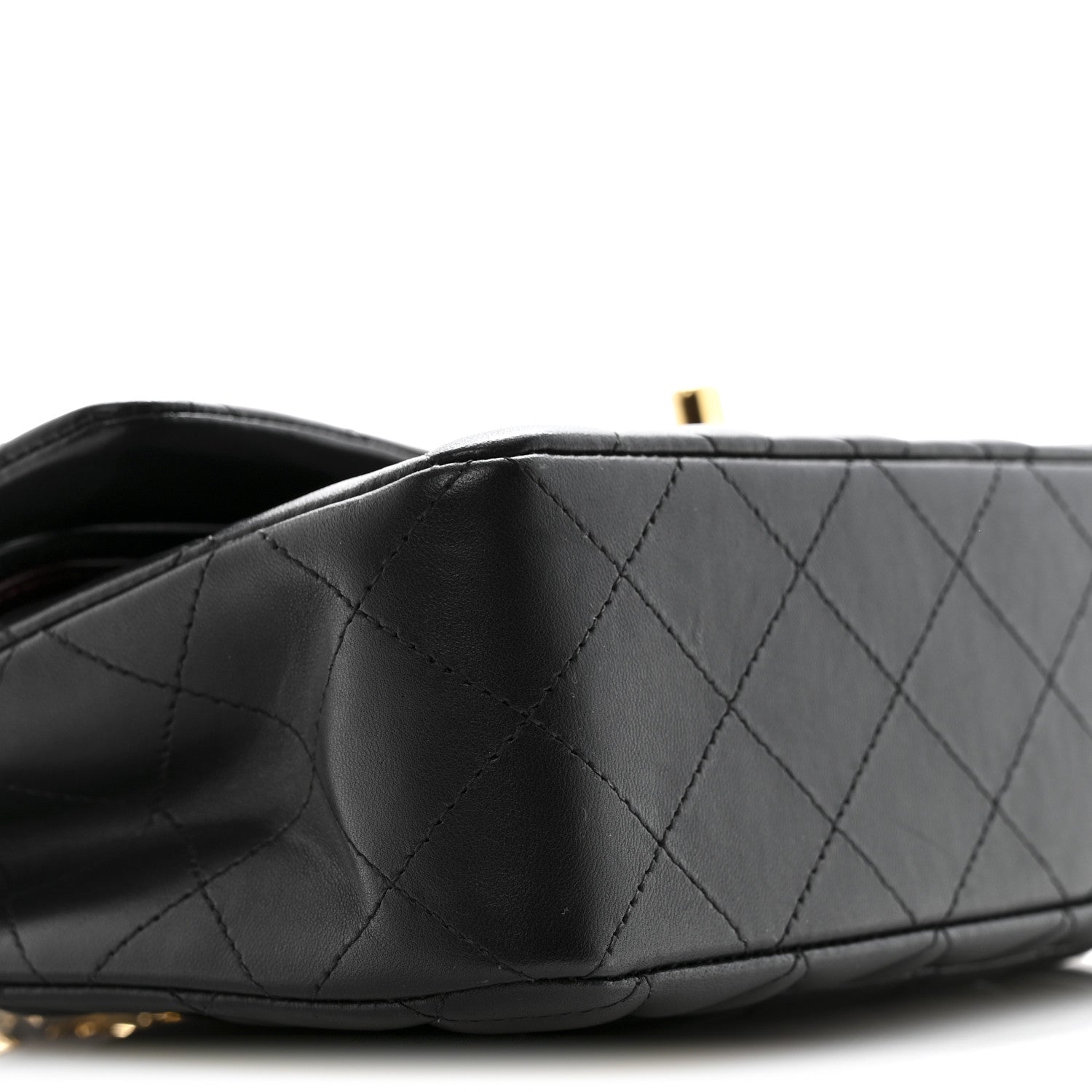 Lambskin Quilted Small Double Flap Black