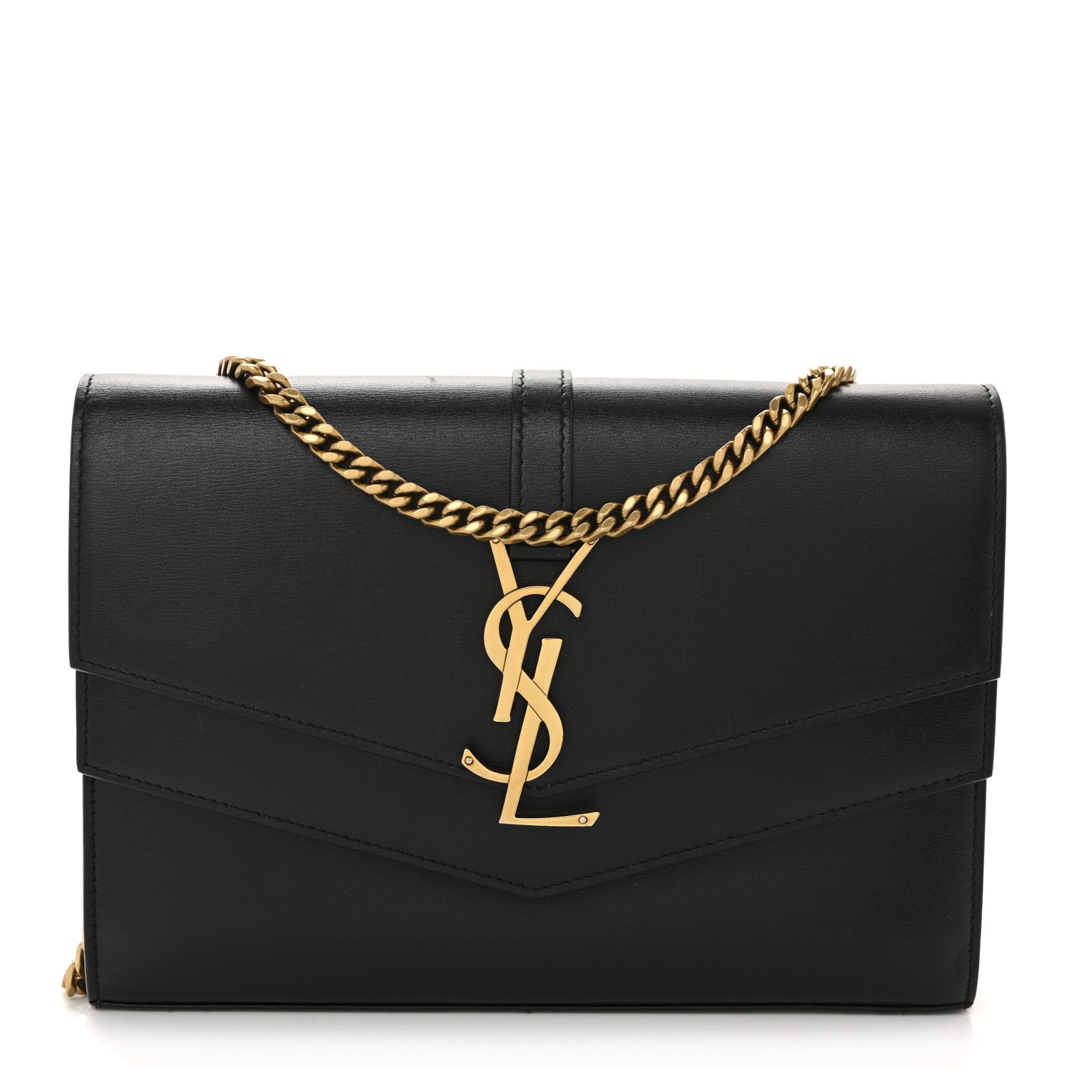Smooth Calfskin Monogram Sulpice Chain Wallet Black