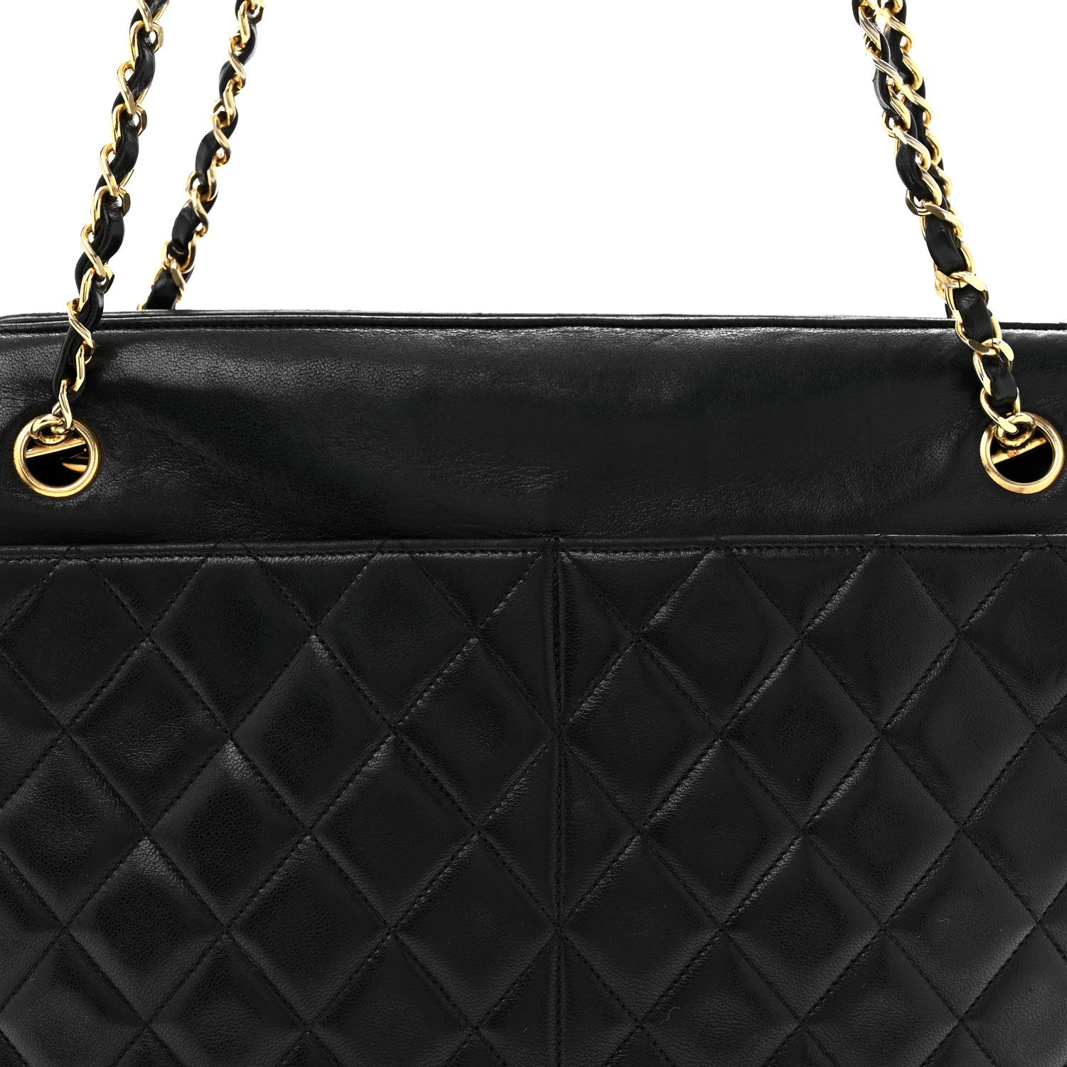 Lambskin Quilted Shoulder Bag Black
