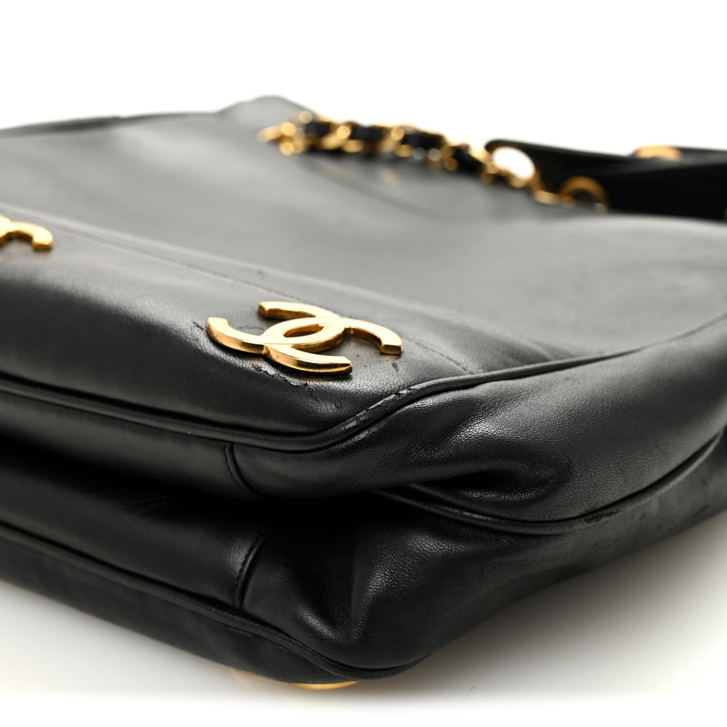 Lambskin Triple CC Shoulder Bag Black