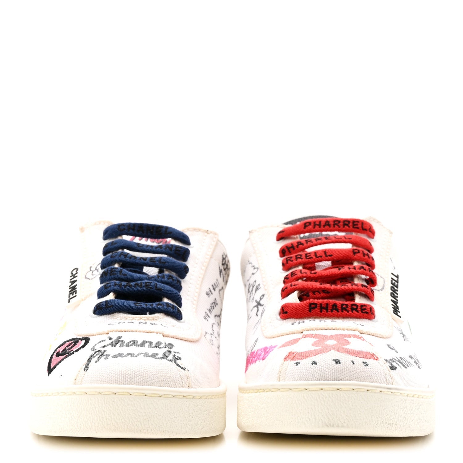 X PHARRELL WILLIAMS Canvas Womens Sneakers 38 White Multicolor