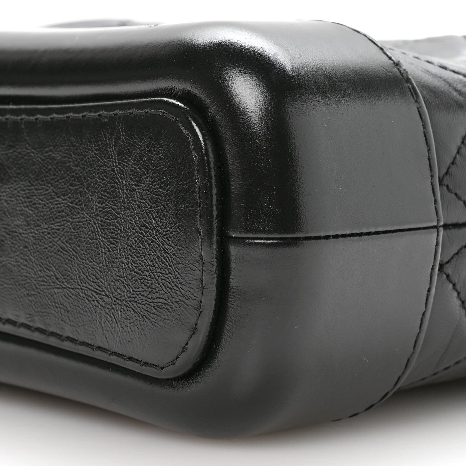 Aged Calfskin Quilted Small Gabrielle Logo Hobo Black