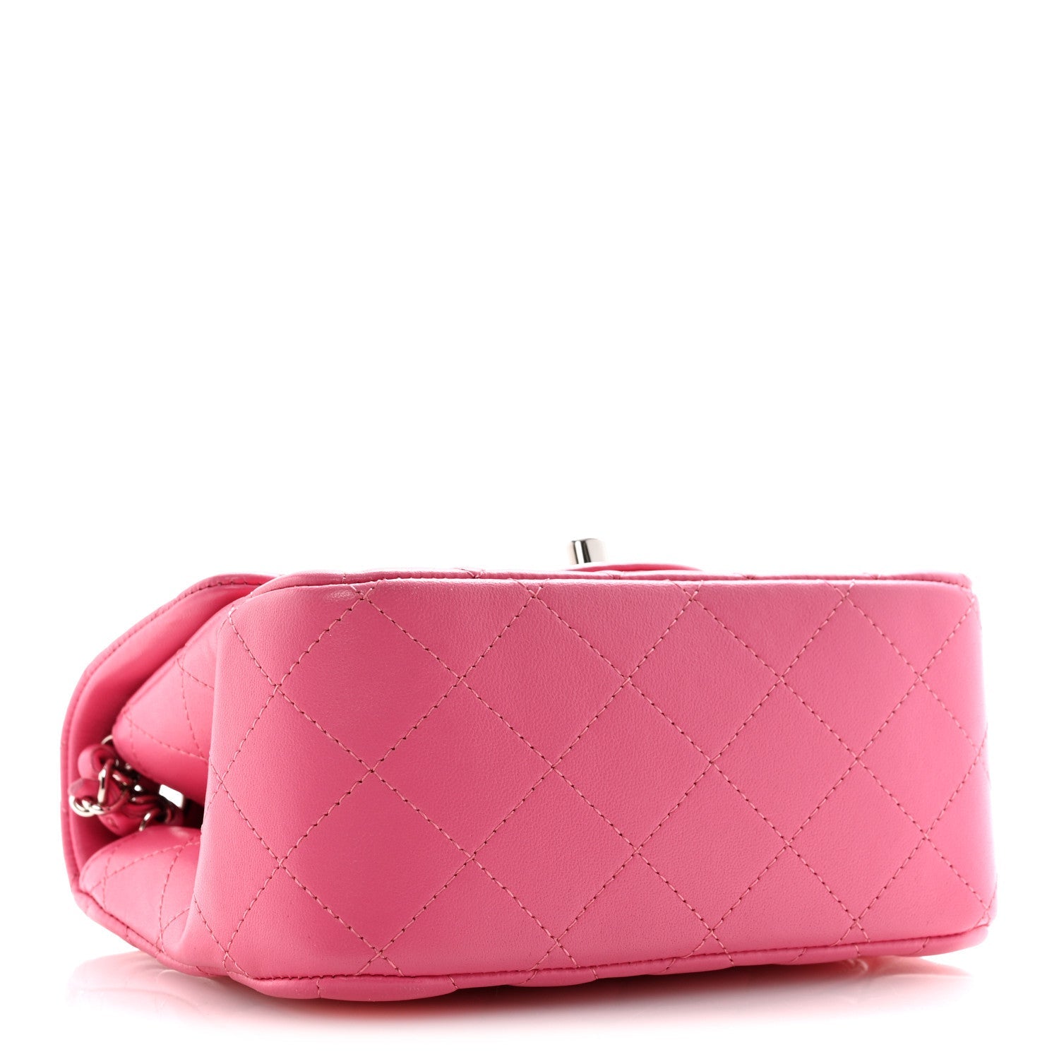 Lambskin Quilted Mini Square Flap Pink