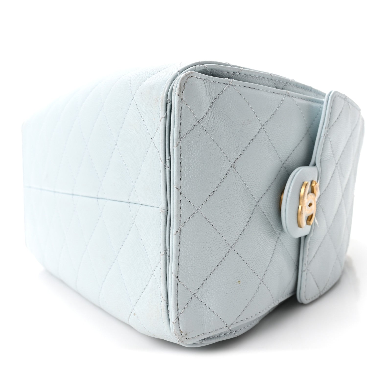 Caviar Quilted Small Chanel 25 Handbag Light Blue