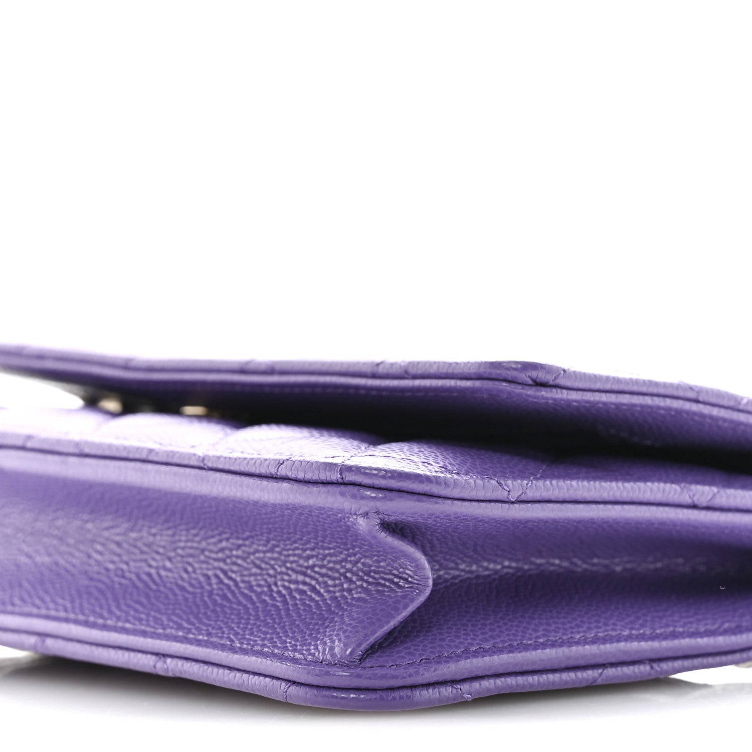 Caviar Quilted Wallet On Chain WOC Purple