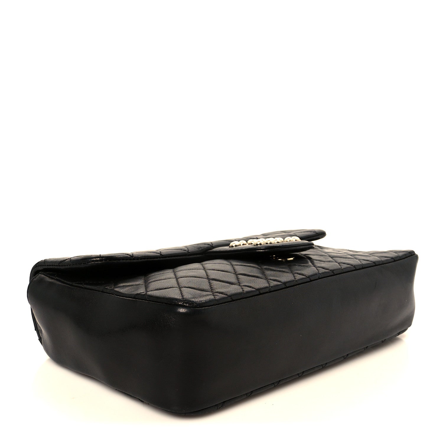 Lambskin Quilted Medium Westminster Pearl Flap Black
