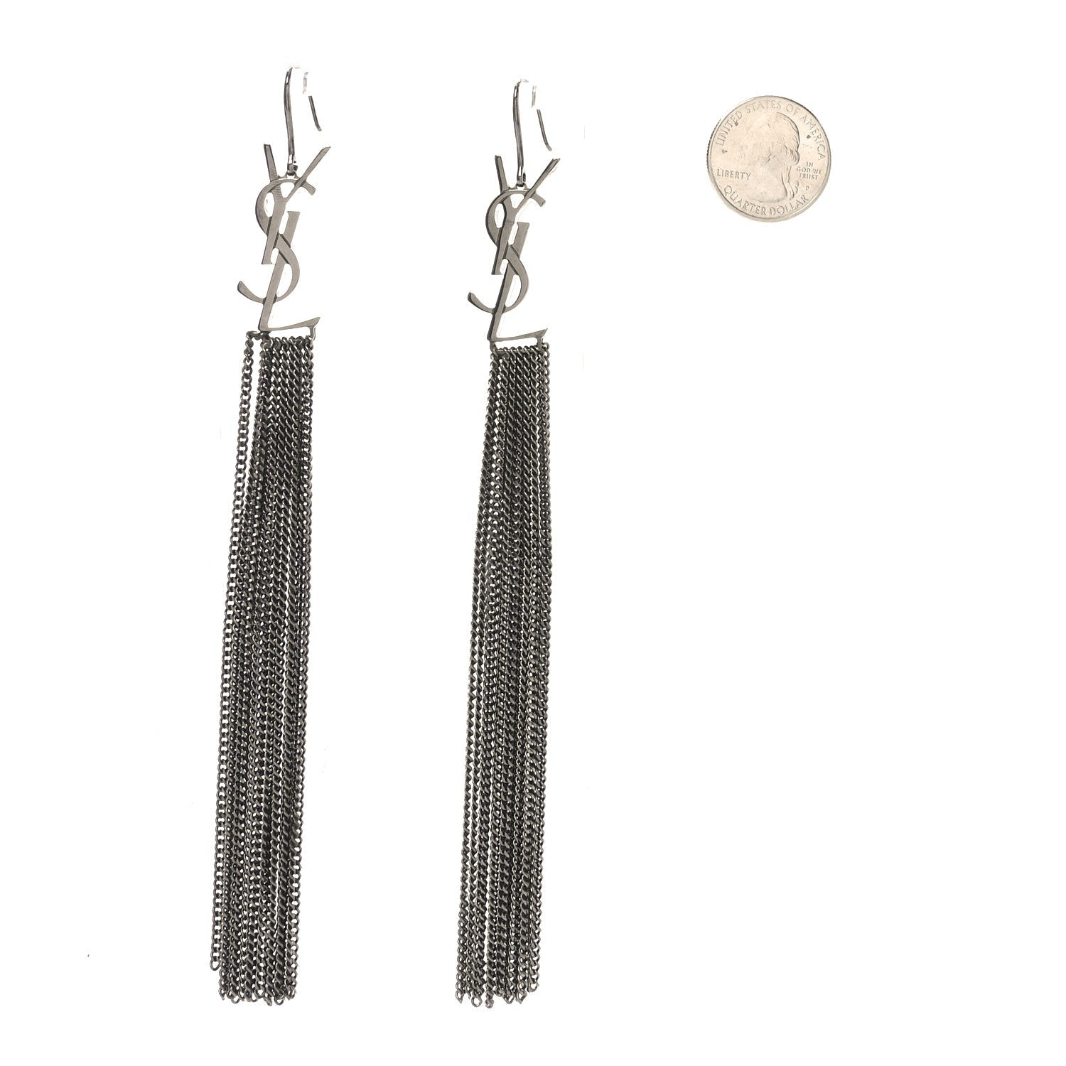 Brass Monogram Chain Earrings