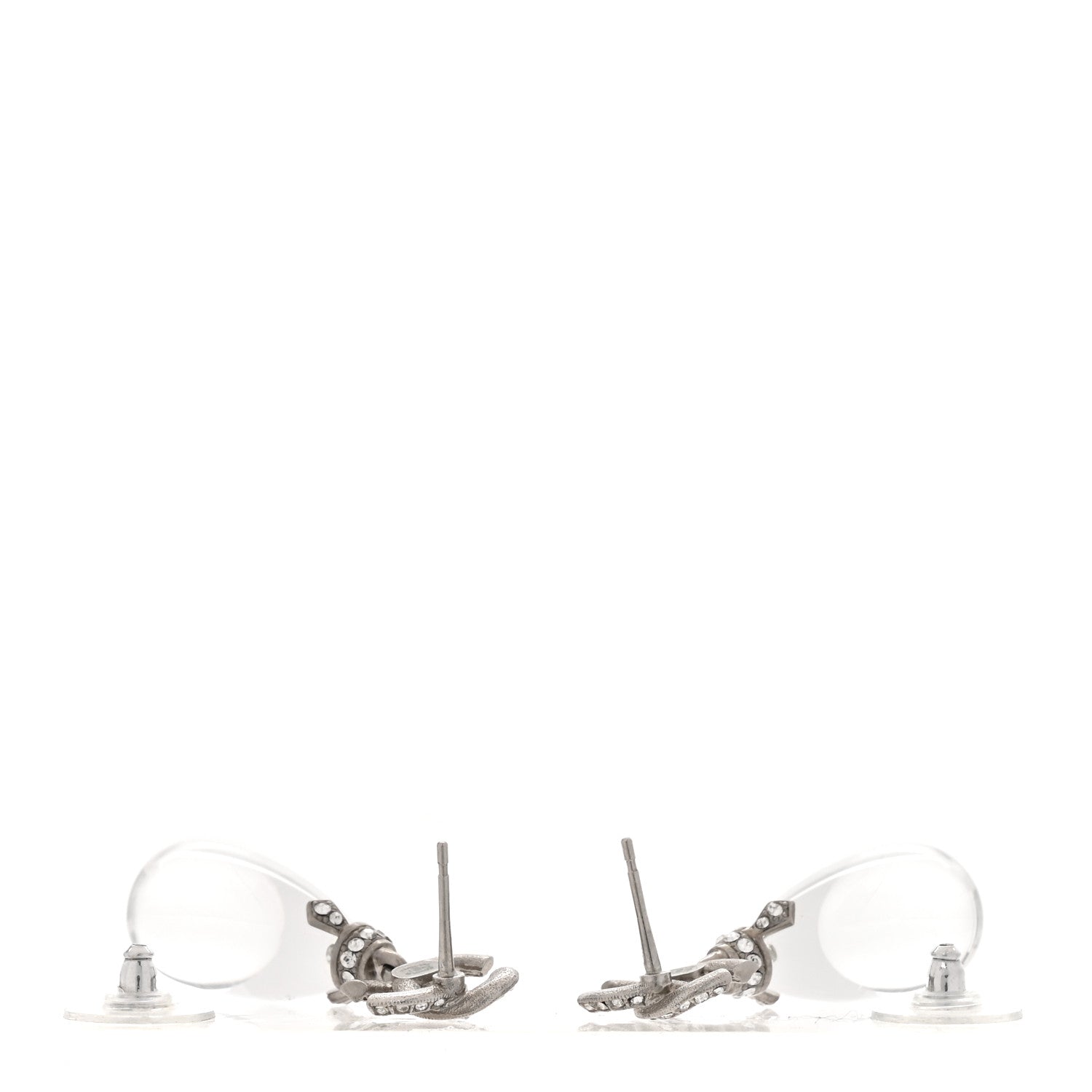 Ruthenium Crystal CC Drop Earrings Silver