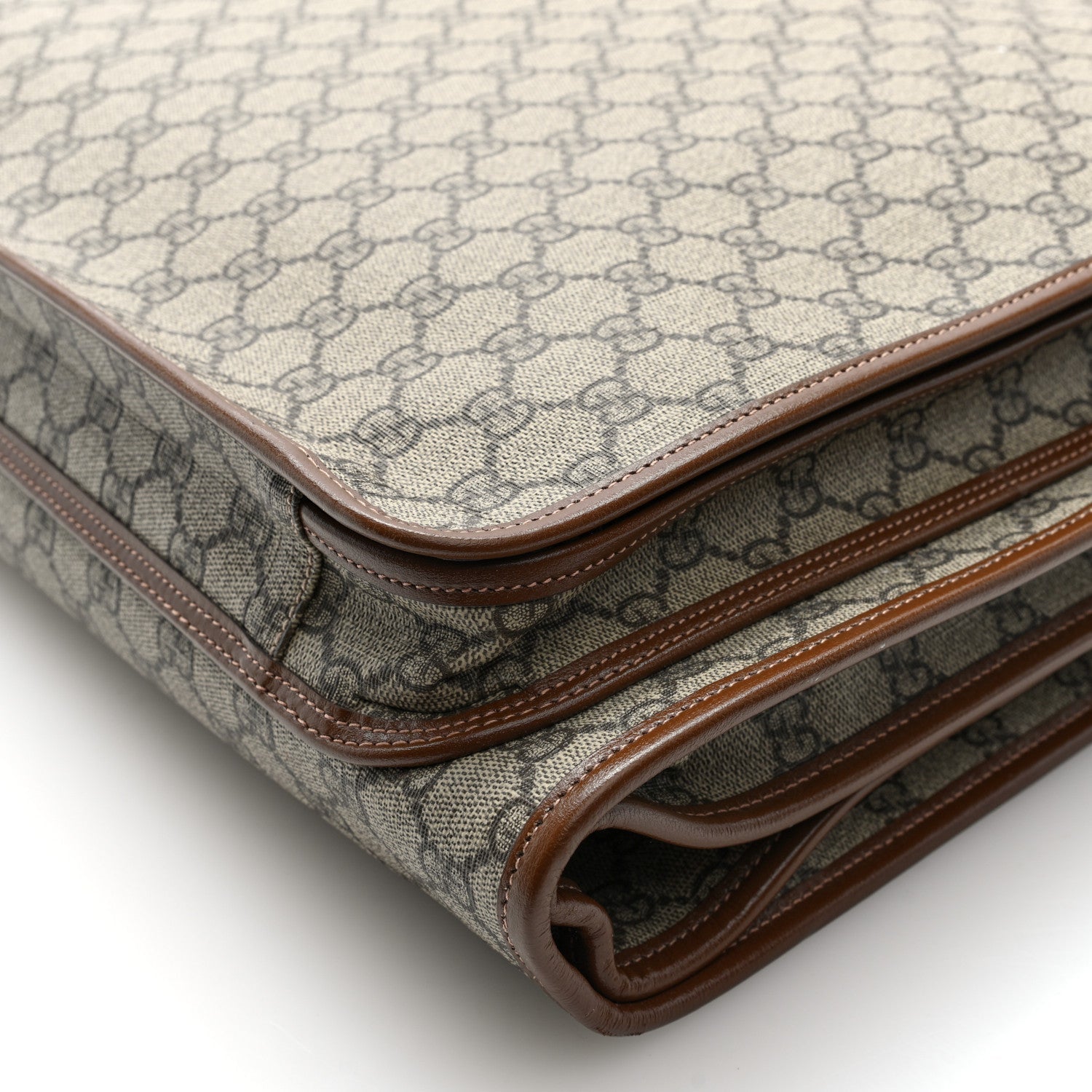 GG Supreme Monogram Azalea Calfskin Retro Interlocking G Hanger Garment Bag Beige Ebony Brown Sugar