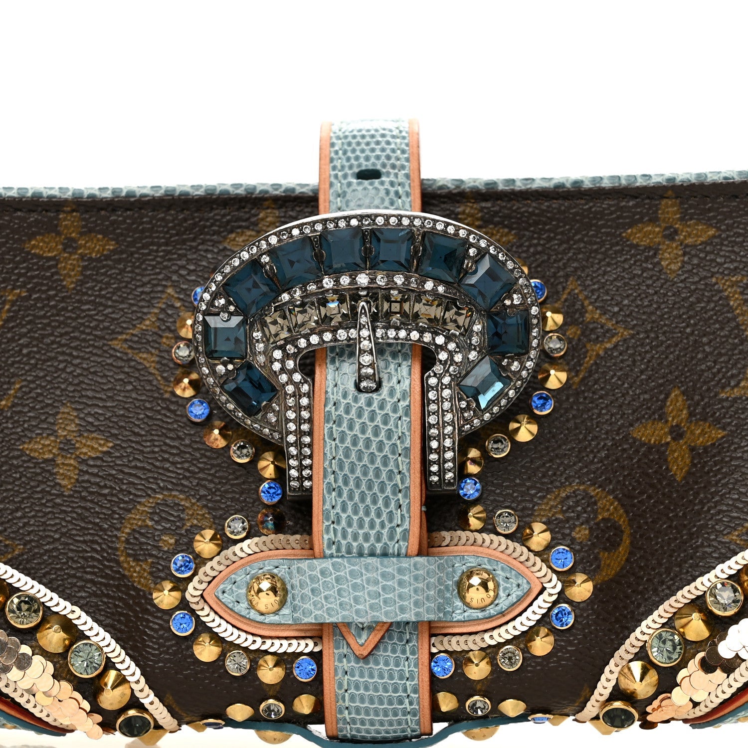 Monogram Lizard Embellished Les Extraordinaires Clutch