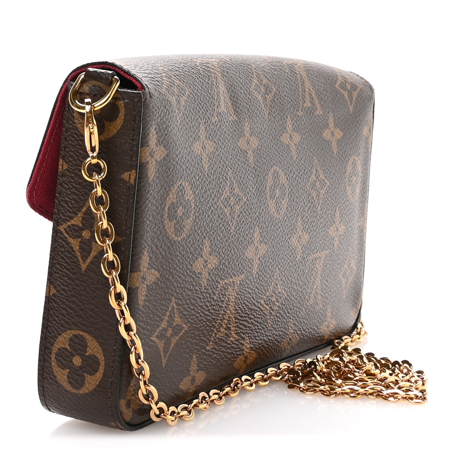 Monogram Pochette Felicie Chain Wallet Fuchsia