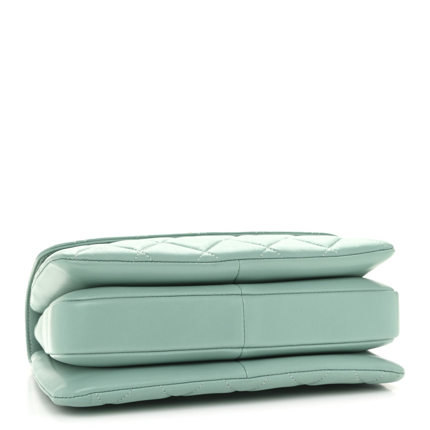 Lambskin Quilted Small Trendy CC Flap Dual Handle Bag Turquoise