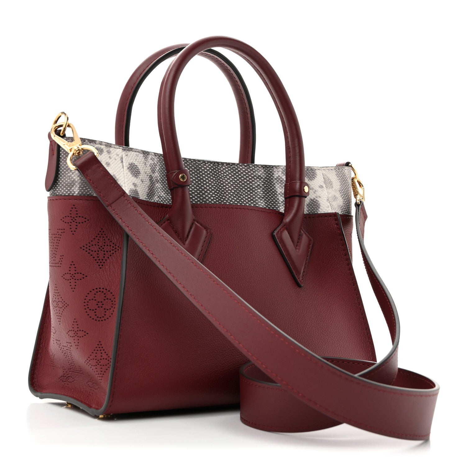 Calfskin Karung Snakeskin Mahina On My Side PM  Griotte Red