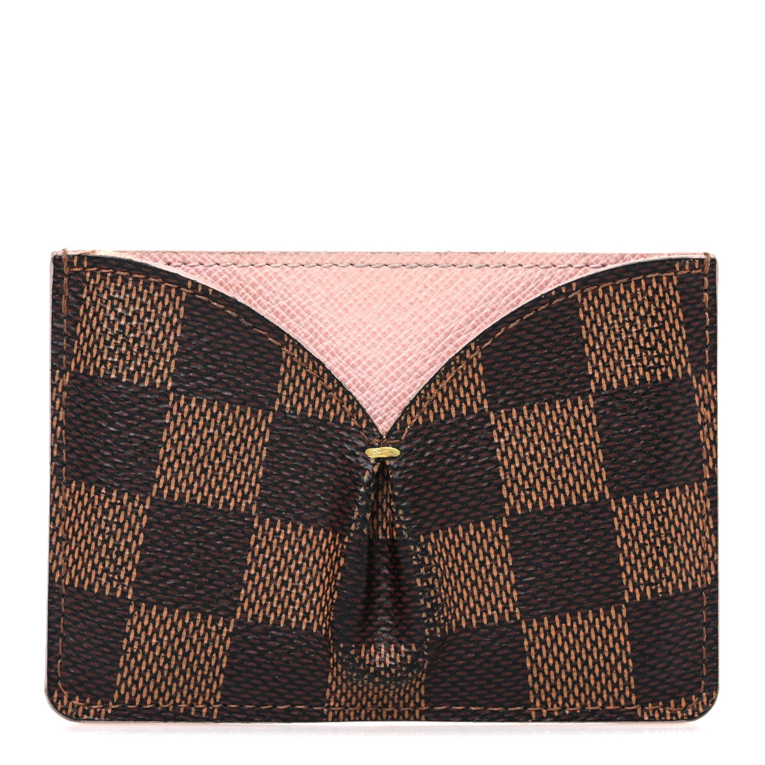 Damier Ebene Caissa Card Holder Rose Ballerine