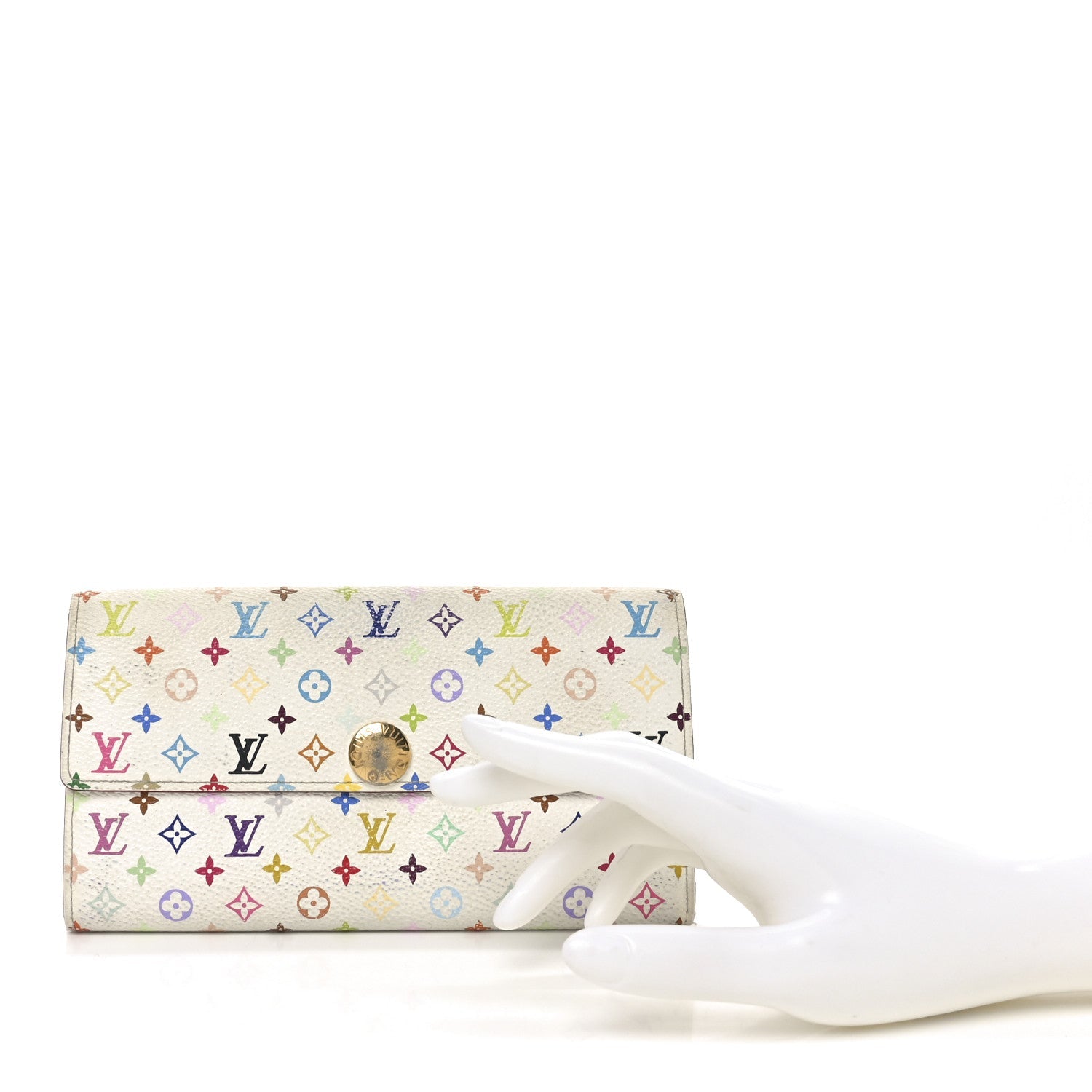 Monogram Multicolor Sarah Wallet White