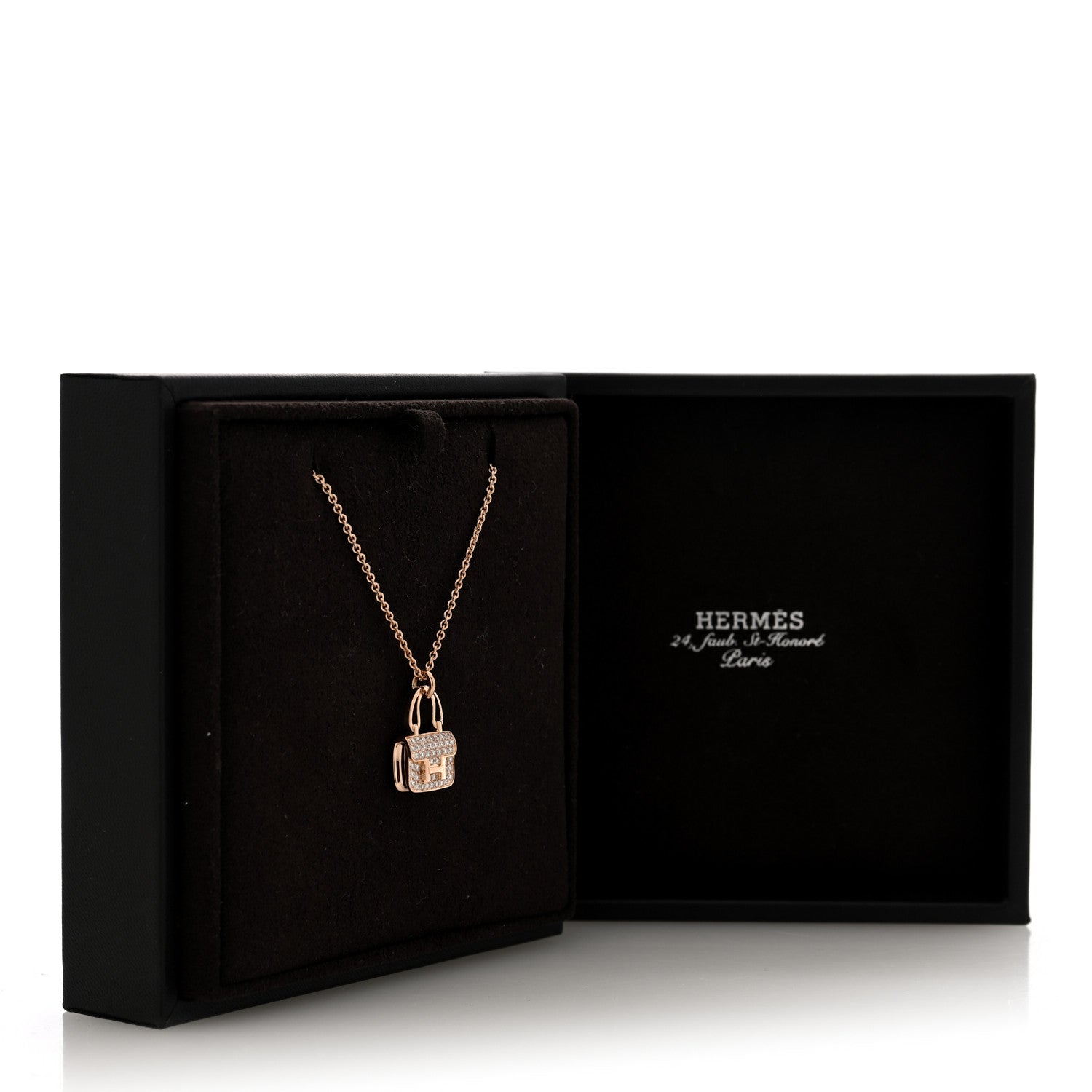 18K Rose Gold Diamond Constance Amulettes Pendant Necklace