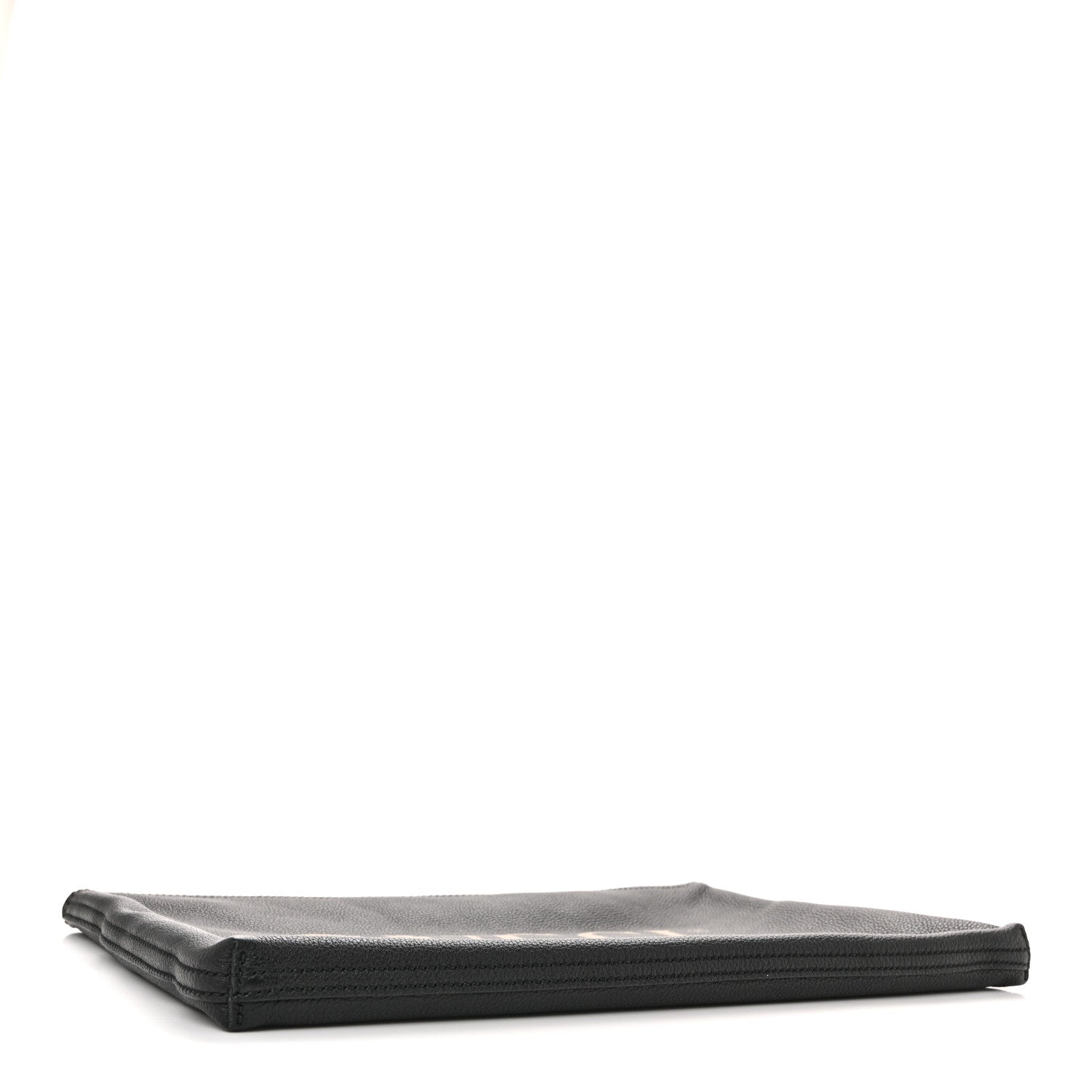 Pebbled Calfskin Large Logo Portfolio Clutch Black