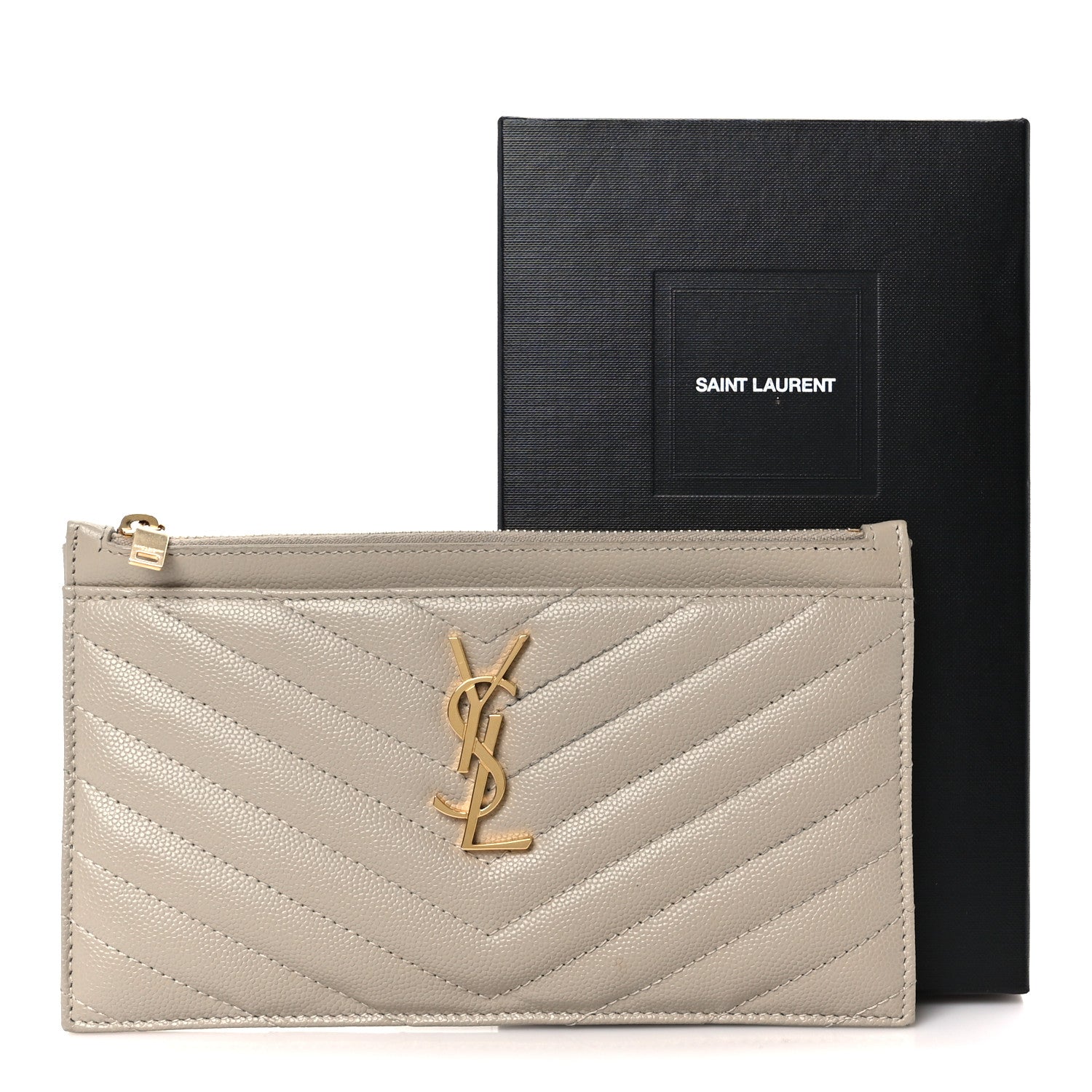 Grain De Poudre Chevron Monogram Bill Pouch Sea Salt