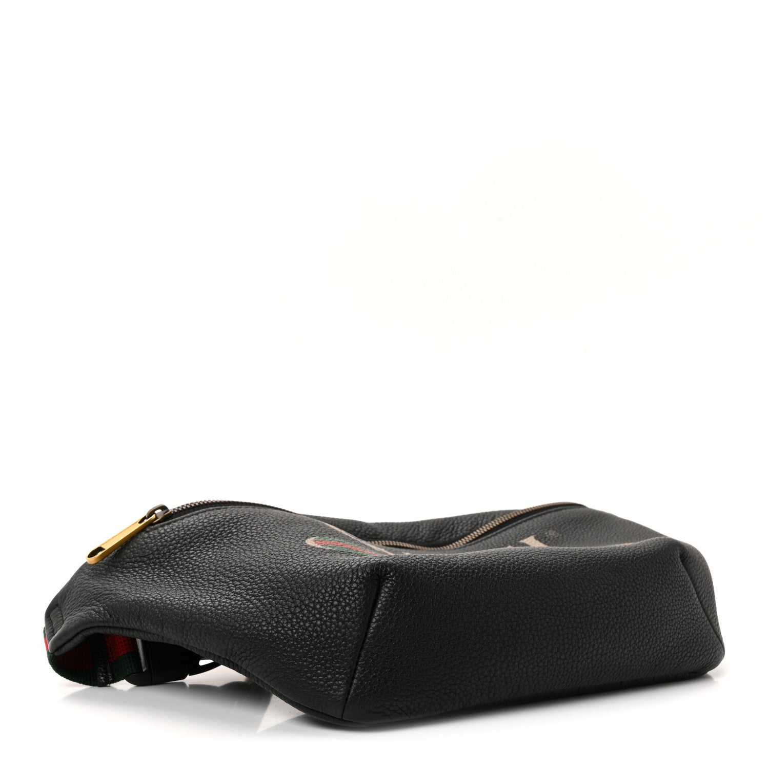 Grained Calfskin Logo Belt Bag Black